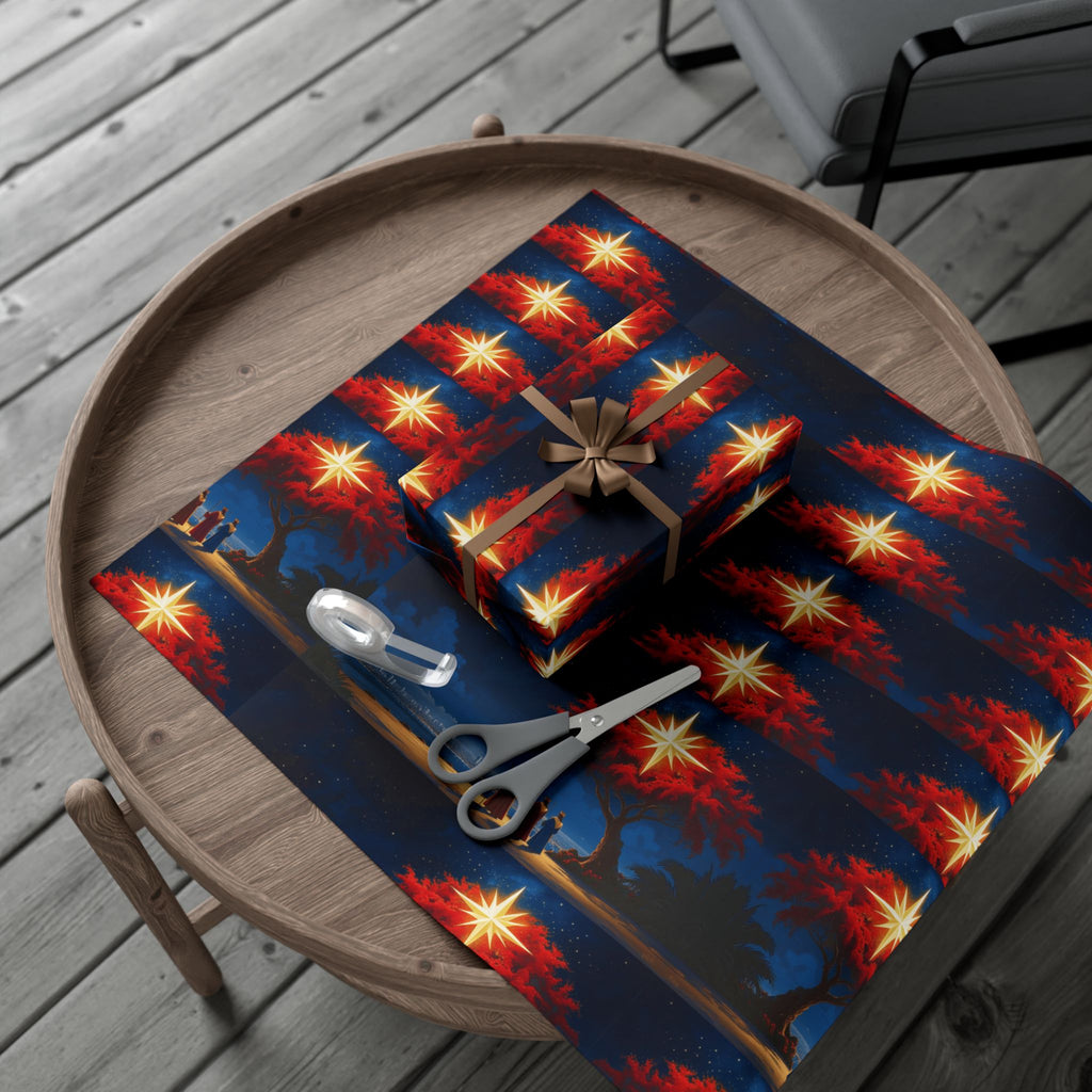 Christmas Star Gift Wrap Paper Puerto Rico Wrapping Paper Cultural Gift Wrap | Boricua Heritage Design | Holiday & Celebration Gift Packaging