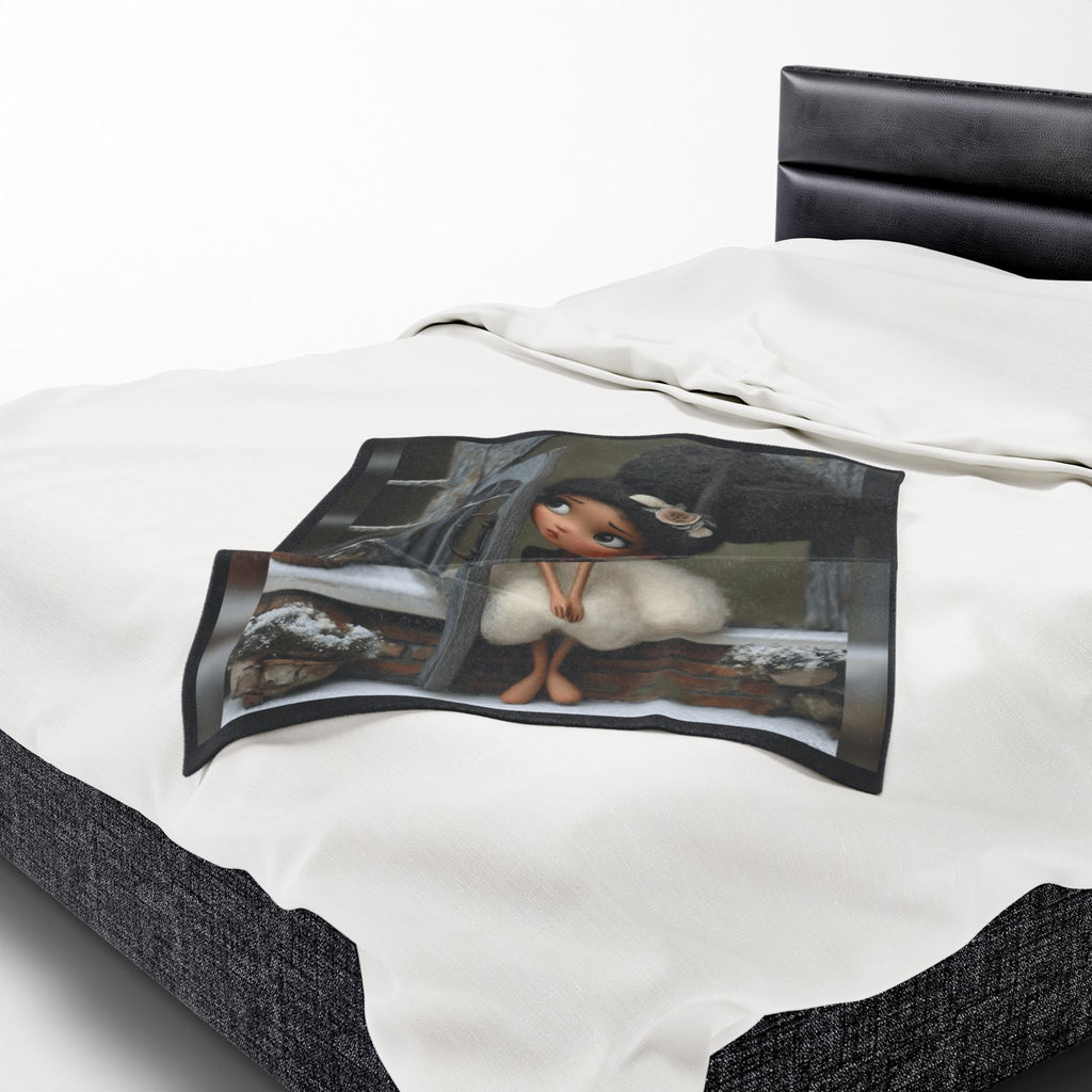 Cute Cozy Plush Blanket — Whimsical Ballerina Girl Velveteen Throw