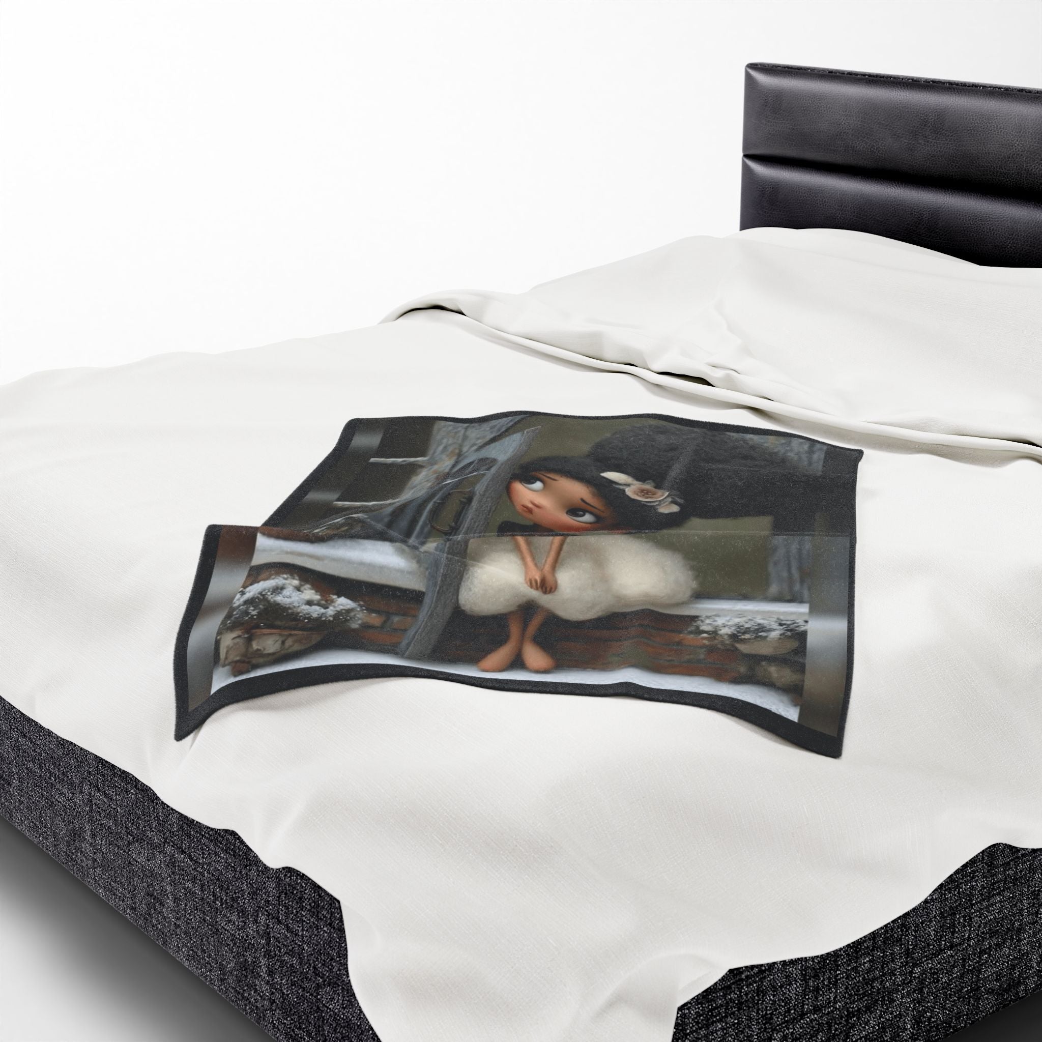 Cute Cozy Plush Blanket — Whimsical Ballerina Girl Velveteen Throw