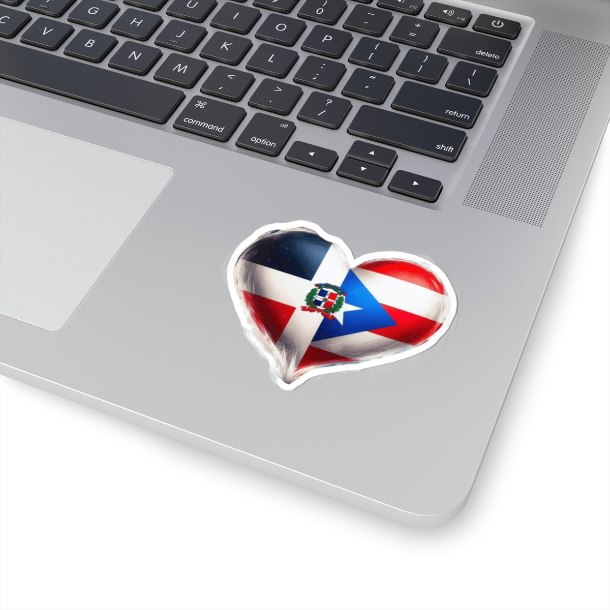 Dominican-Puerto Rican Heart Stickers | Kiss-Cut Stickers for Pride, Gifts, Travel Decor, Express Love | Cute Vinyl Decals