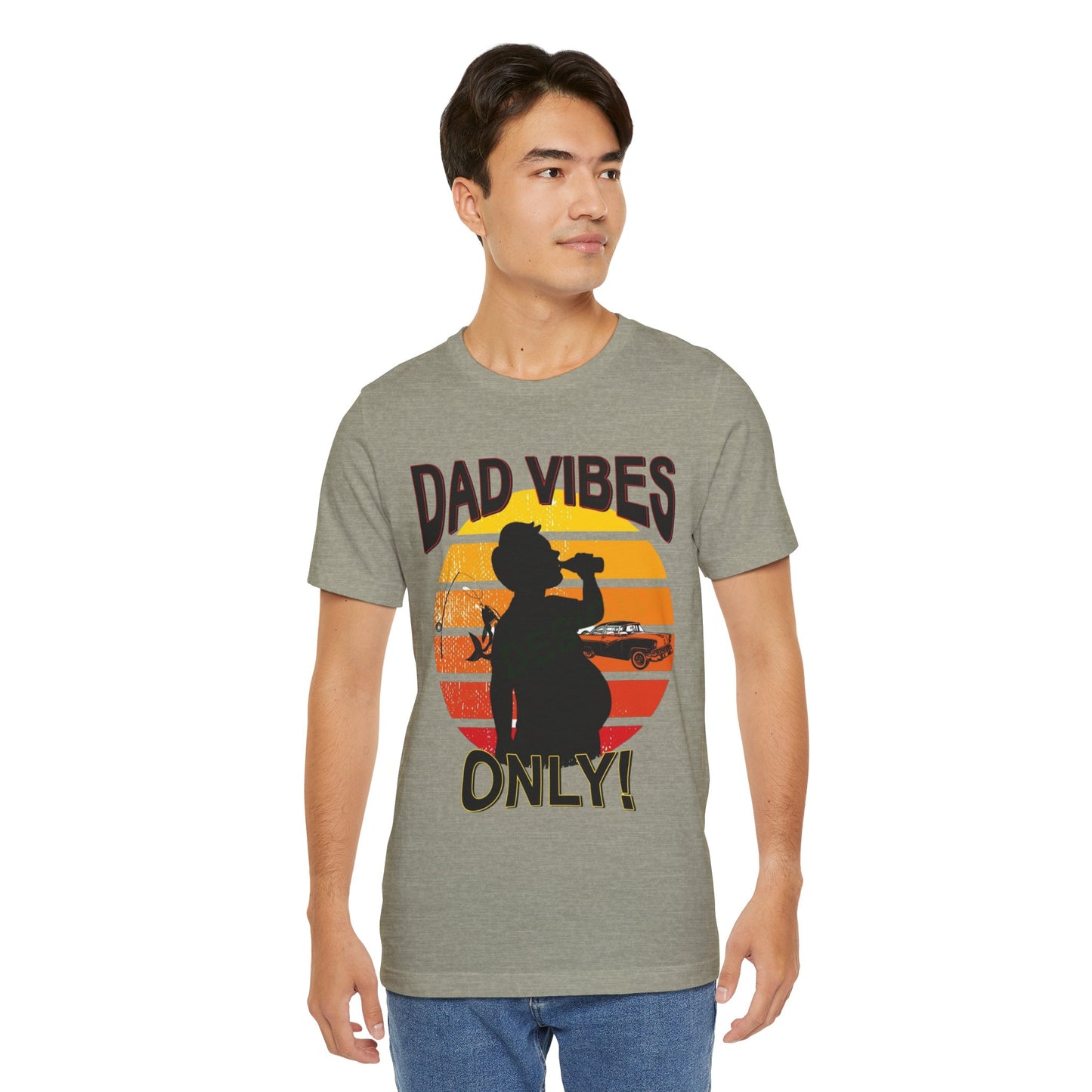 Dad Vibes Only Unisex Tee, Fun Casual T-Shirt for Dads, Perfect Gift for Father's Day, Summer Barbecue, Weekend Outing