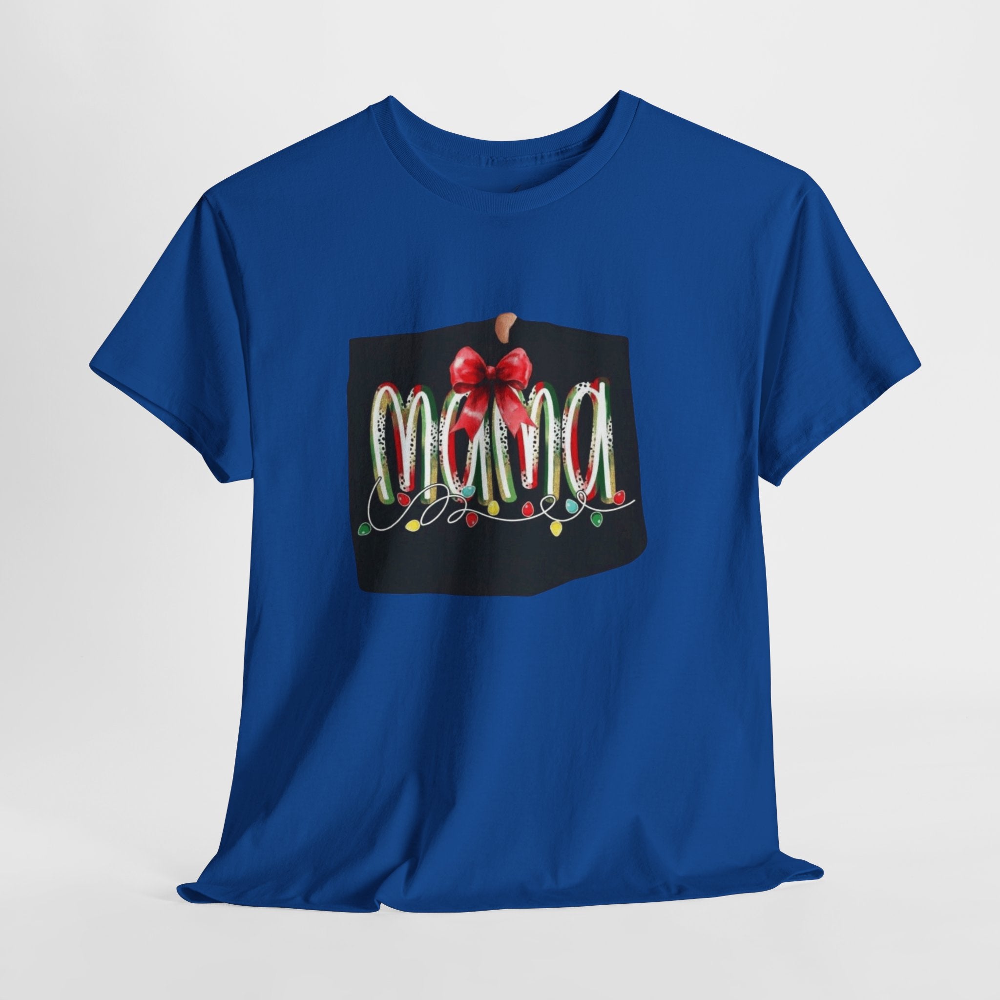 Festive Mama Tee, Cozy Holiday Shirt, Gift for Mom, Christmas T-Shirt, Unisex Cotton Tee