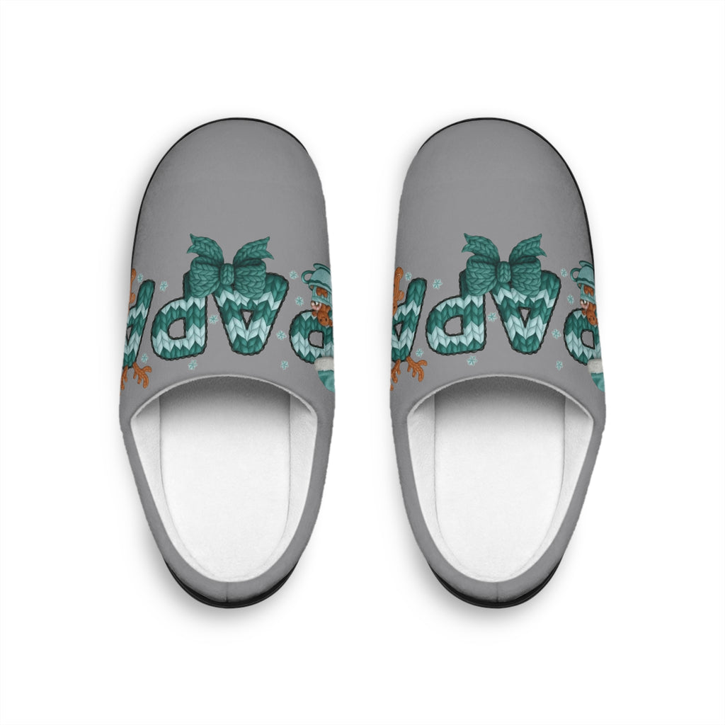Papa Chritsmas Indoor Slippers  'Dad' Cozy House Slides Cozy Christmas Slippers