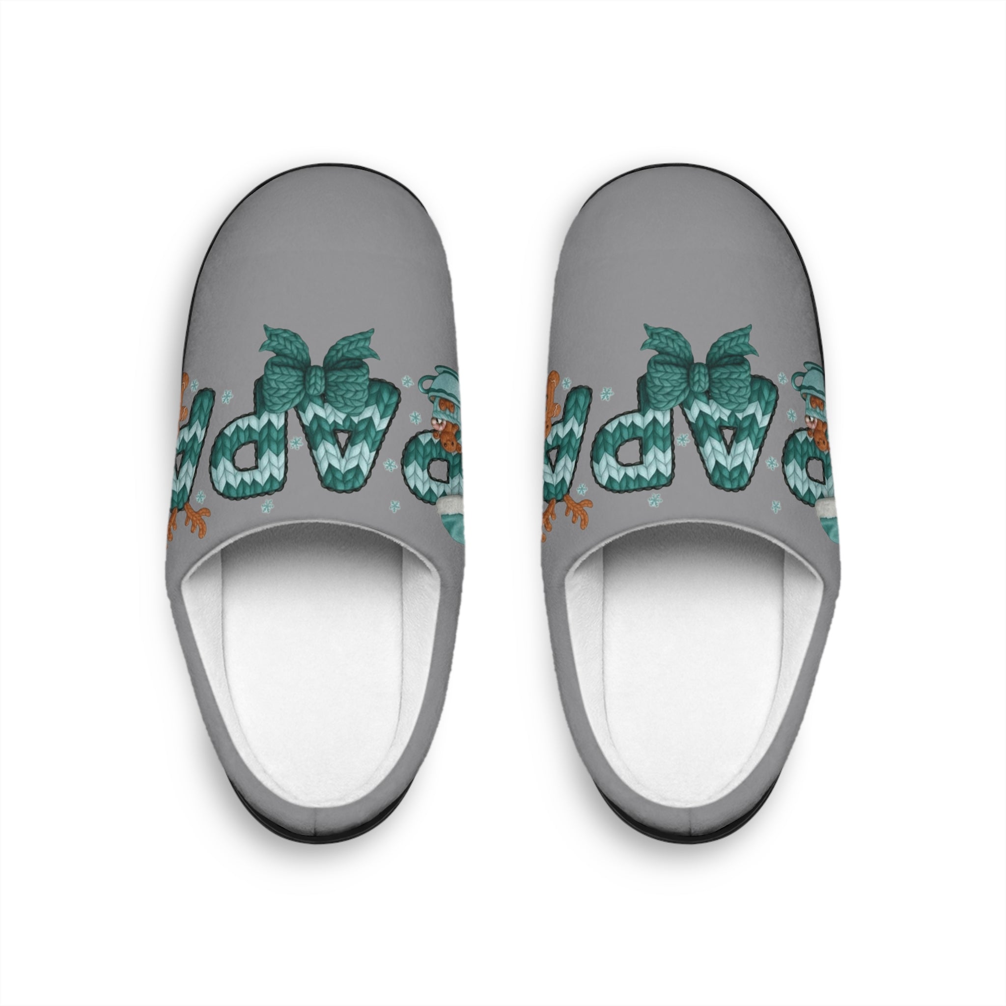 Papa Chritsmas Indoor Slippers  'Dad' Cozy House Slides Cozy Christmas Slippers