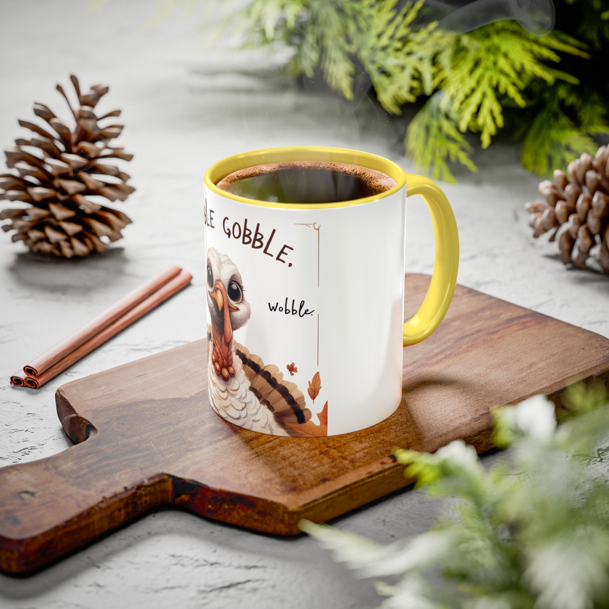 Mix cozy, aesthetic, and autumn-inspired sayings 🍁 Whimsical Thanksgiving Mug - Gobble Gobble Design