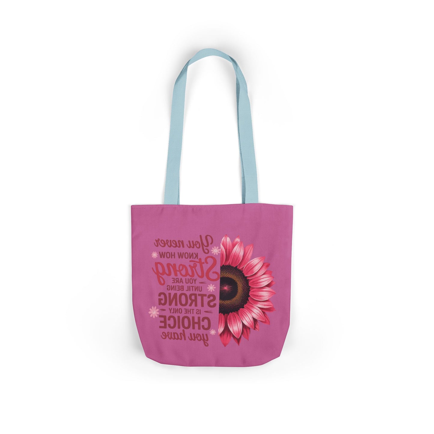 Cancer Survivor Hope Collection Inspirational Canvas Tote Bag with Floral Design