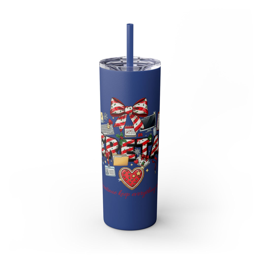 Christmas mug for the office team who keeps everything running smoothly. Candy Cane Christmas Office Secret Santa Design, 20oz with Straw
