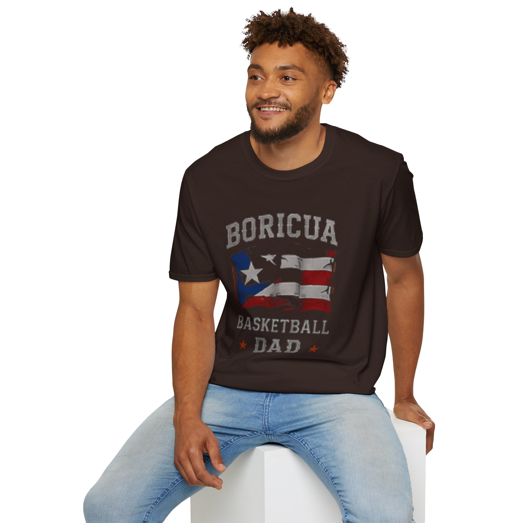 Boricua Basketball Dad T-Shirt — Puerto Rican Flag Pride Tee