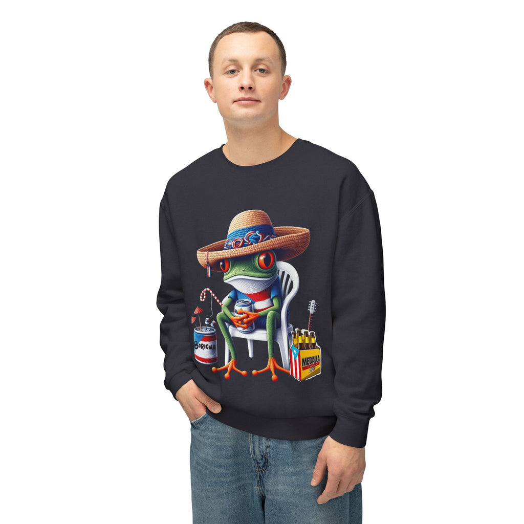 Coqui in Sombrero Crewneck Sweatshirt Puerto Rico’s Navidades
