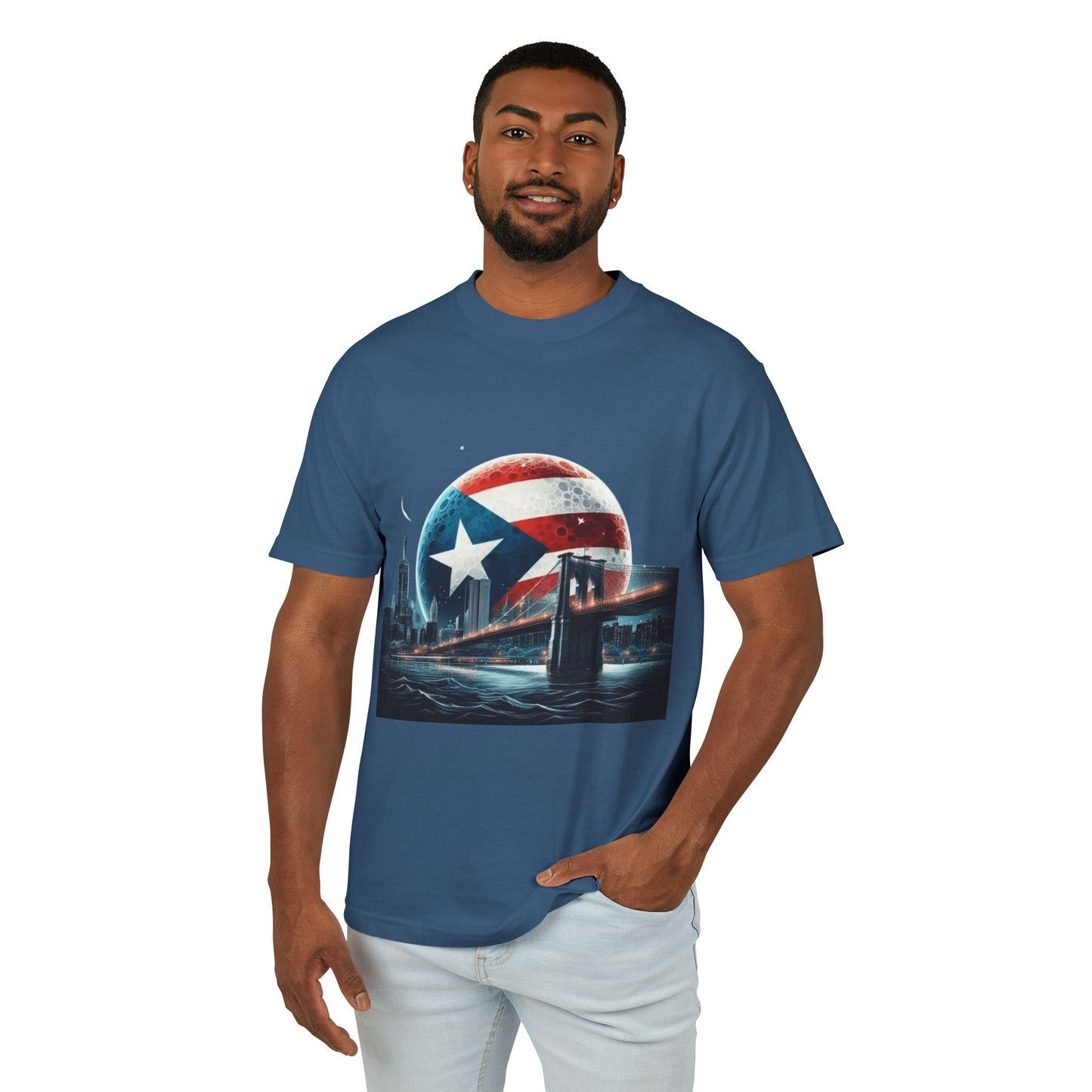 Puerto Rican Pride Heavyweight Cotton Tee, Unisex Vintage Shirt, Casual Wear, Gift for Him/Her, Summer Style, Travel Tee
