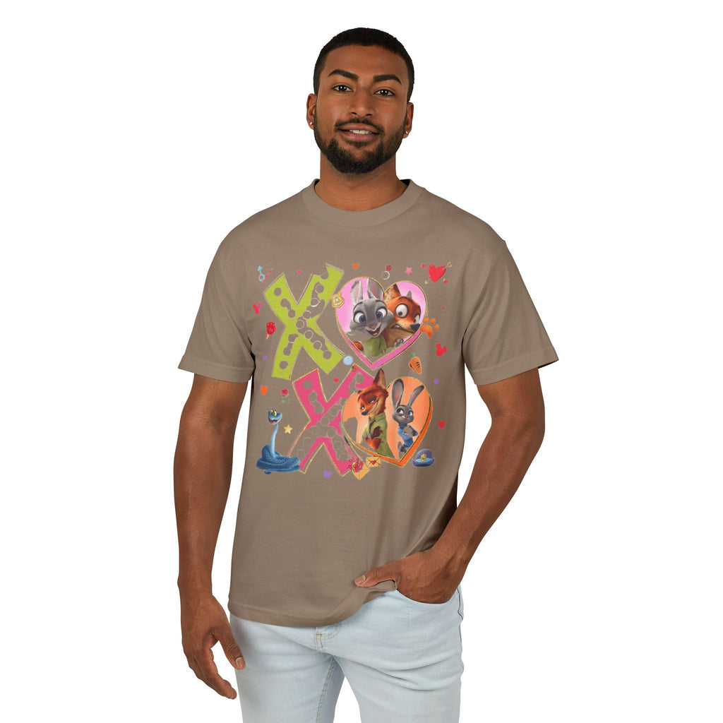 Valentine Cartoon Pets Tee  Cute Hearts & XOXO Graphic T-Shirt