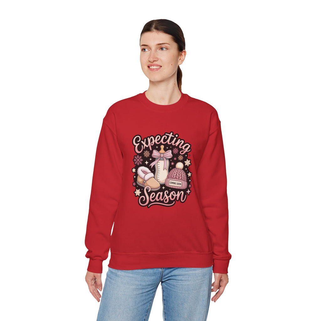 Expecting Season Sweatshirt  Cute Pregnancy Announcement Pullover Cartoon Christmas T-shirts and Sweaters