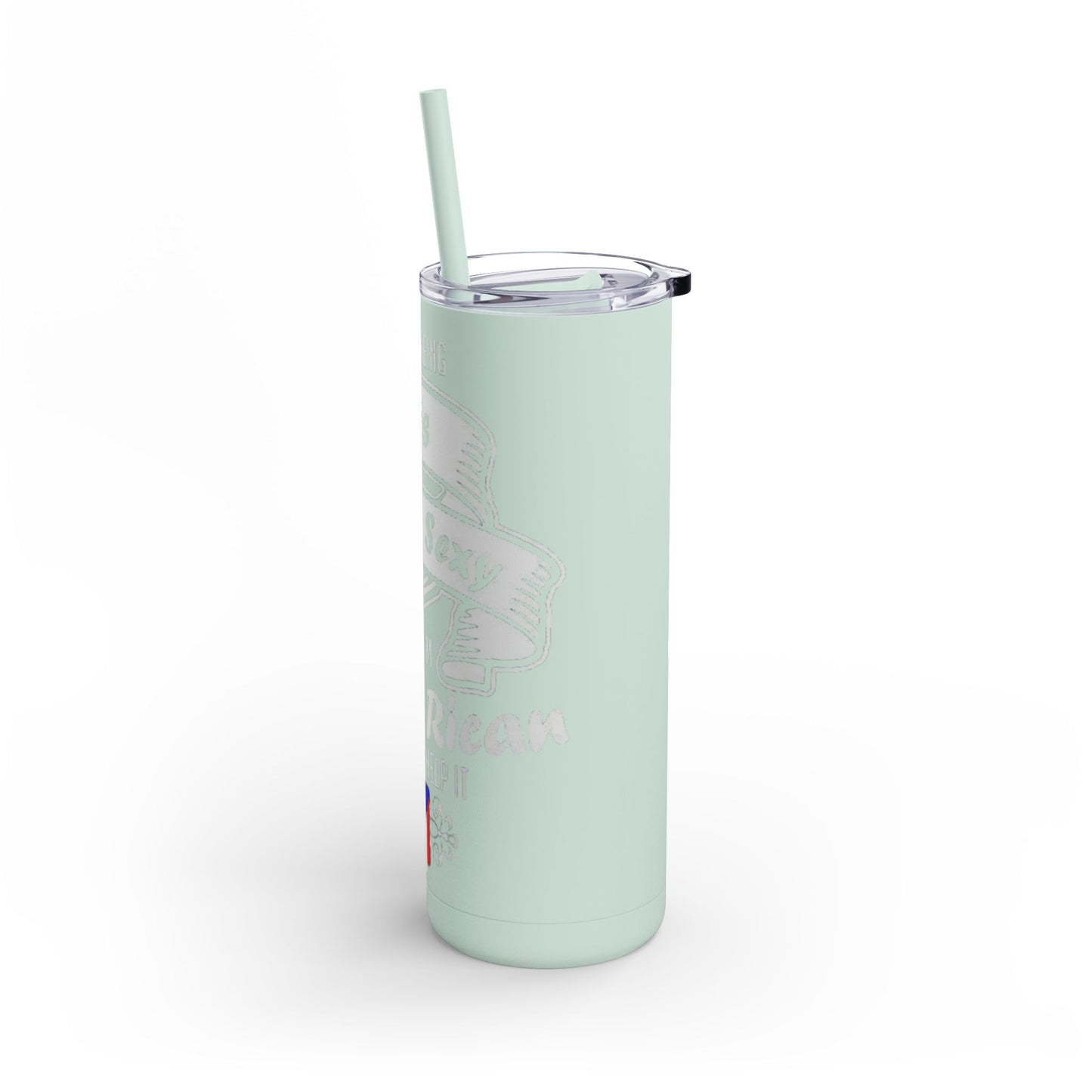 Puerto Rican Pride Skinny Matte Tumbler, 20oz | Perfect Gift for Afro-Latinx, Birthday, BBQ, Celebration, Fun Drinkware