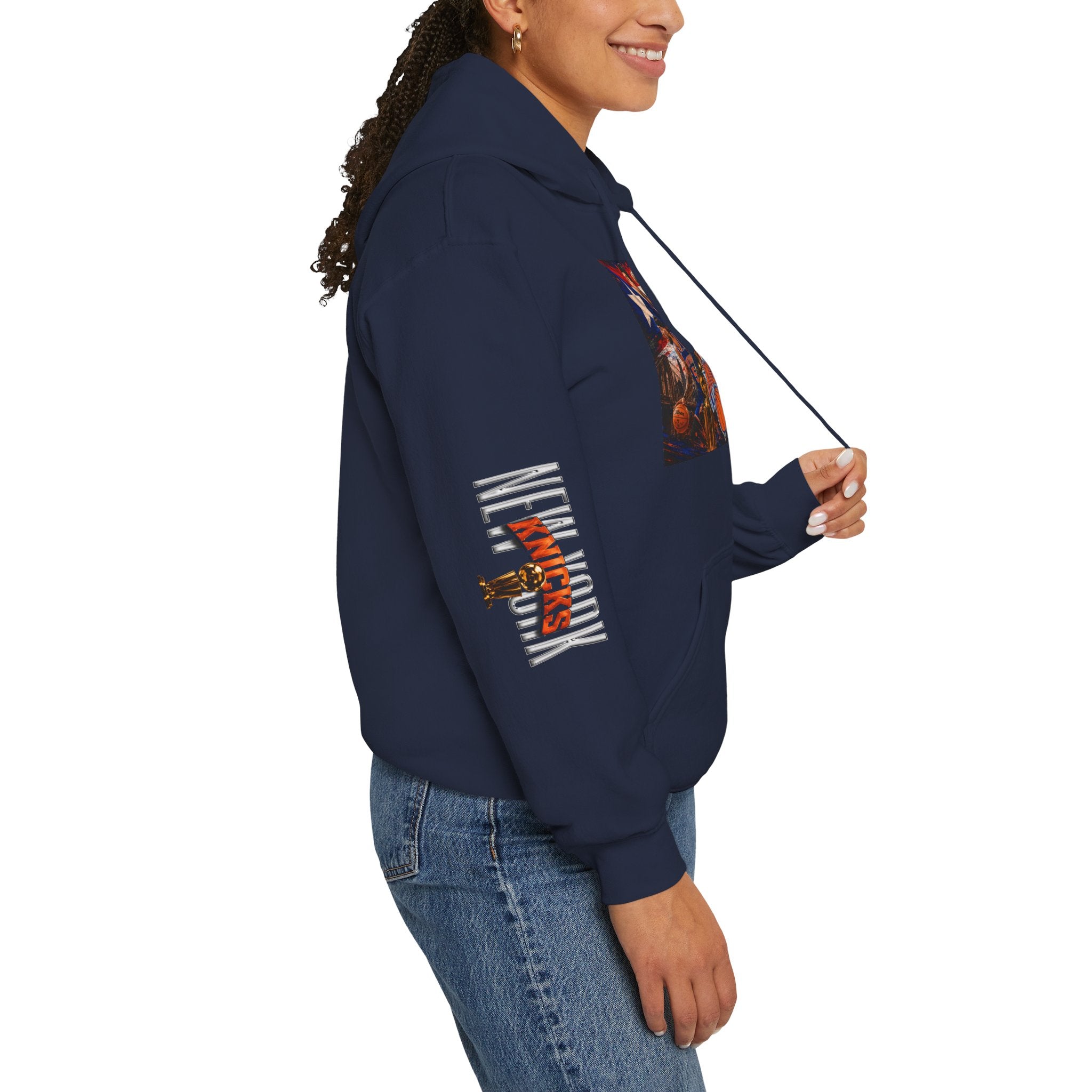 NY-K Retro Player Collage Hoodie — Basketball Fan Sweatshirt