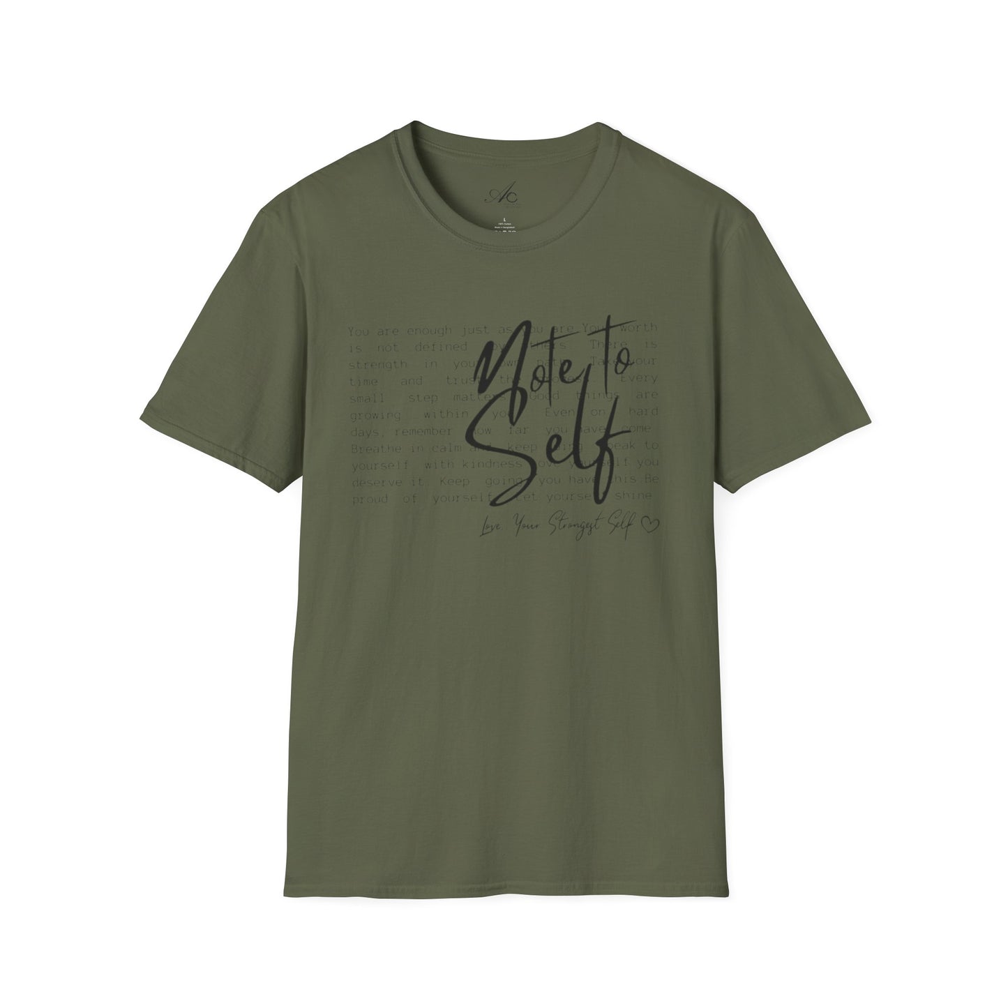 Note to Self T‑Shirt  Minimal Script Inspirational Tee