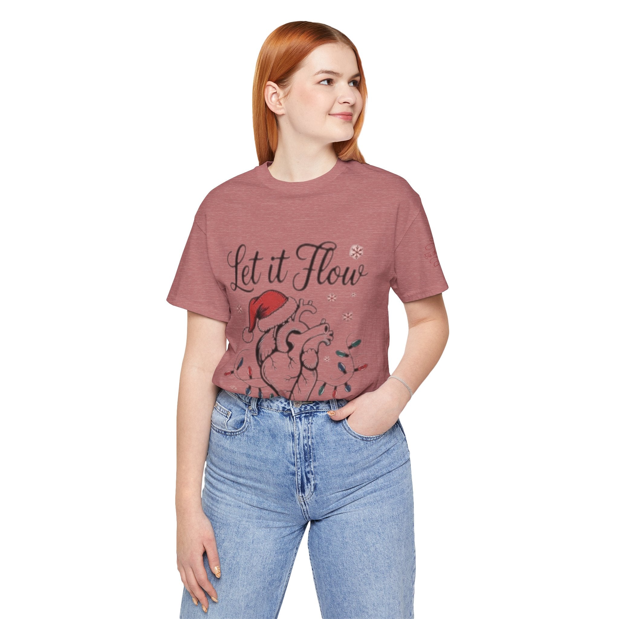 Let It Flow Heart Tee  Christmas Anatomical Heart Shirt