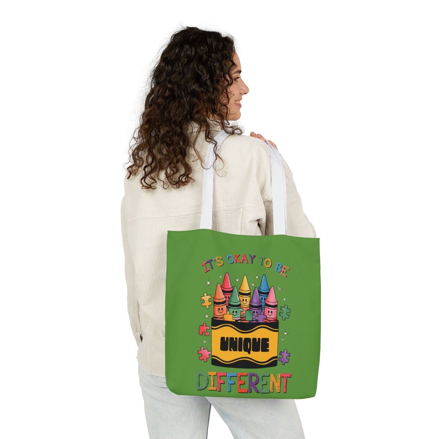 Autism Awareness & Pride Collection Unique Canvas Tote Bag with Colorful Castle Design