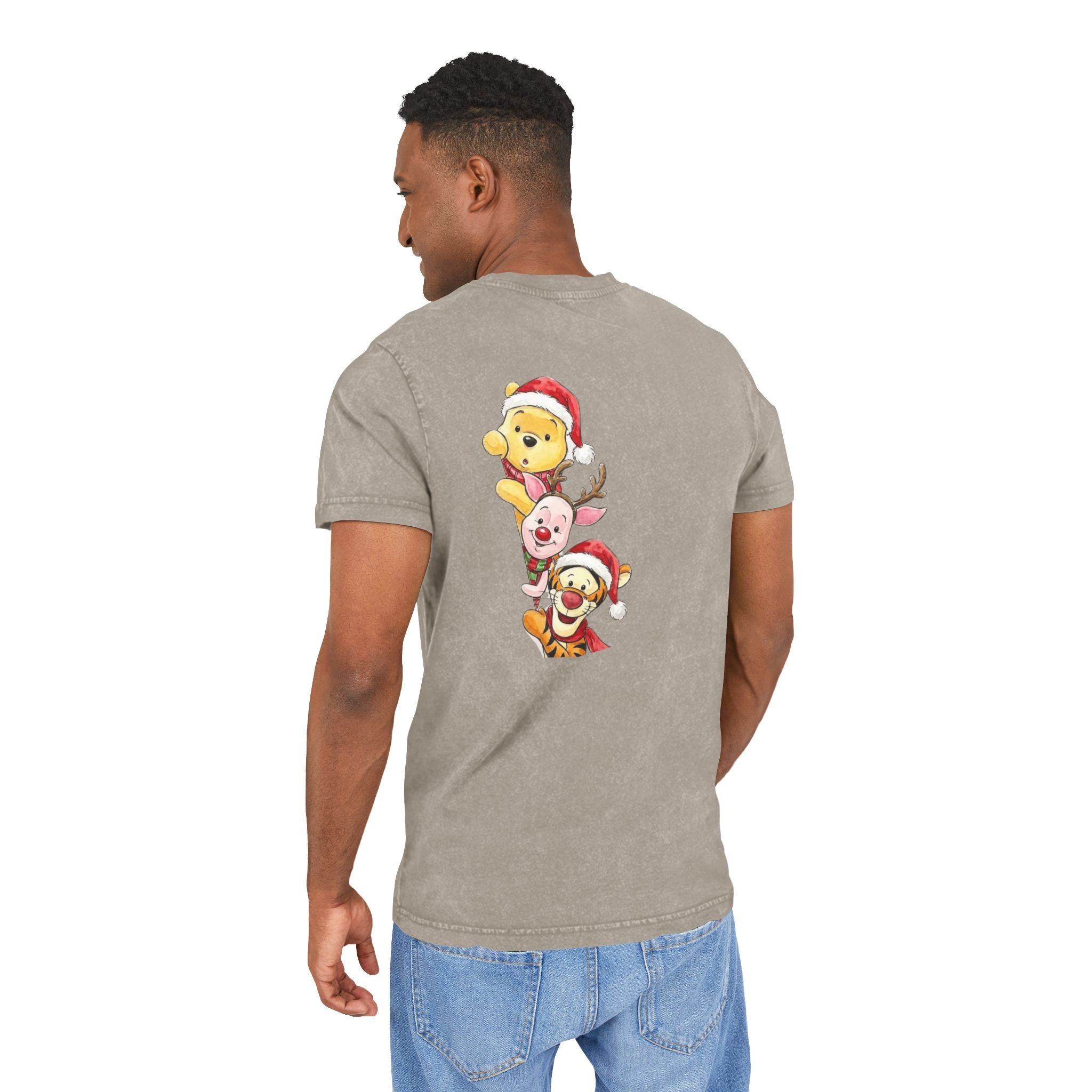 Christmas Character Stack Acid-Wash  Tee Cartoon Christmas T-shirts and Sweaters,