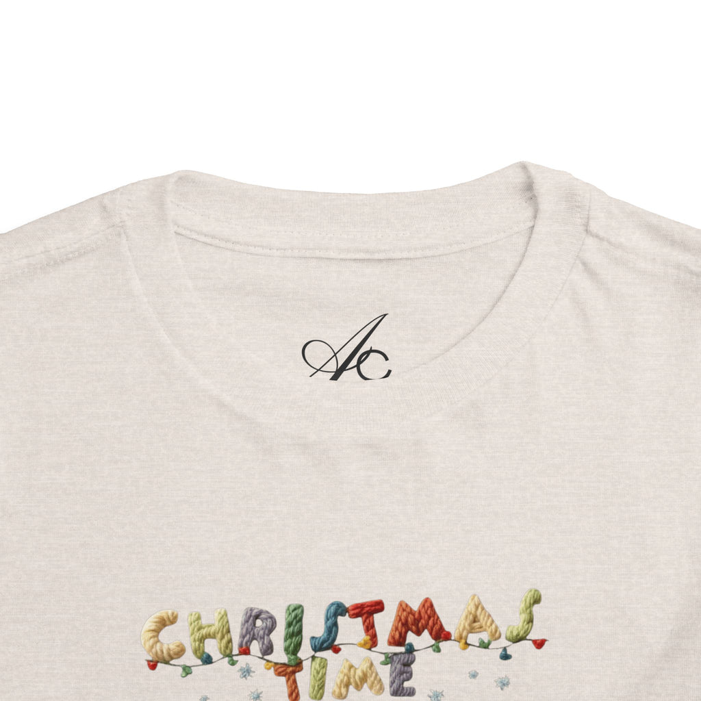 Christmas Time Toddler Tee  Cute Holiday Toy & Santa Print