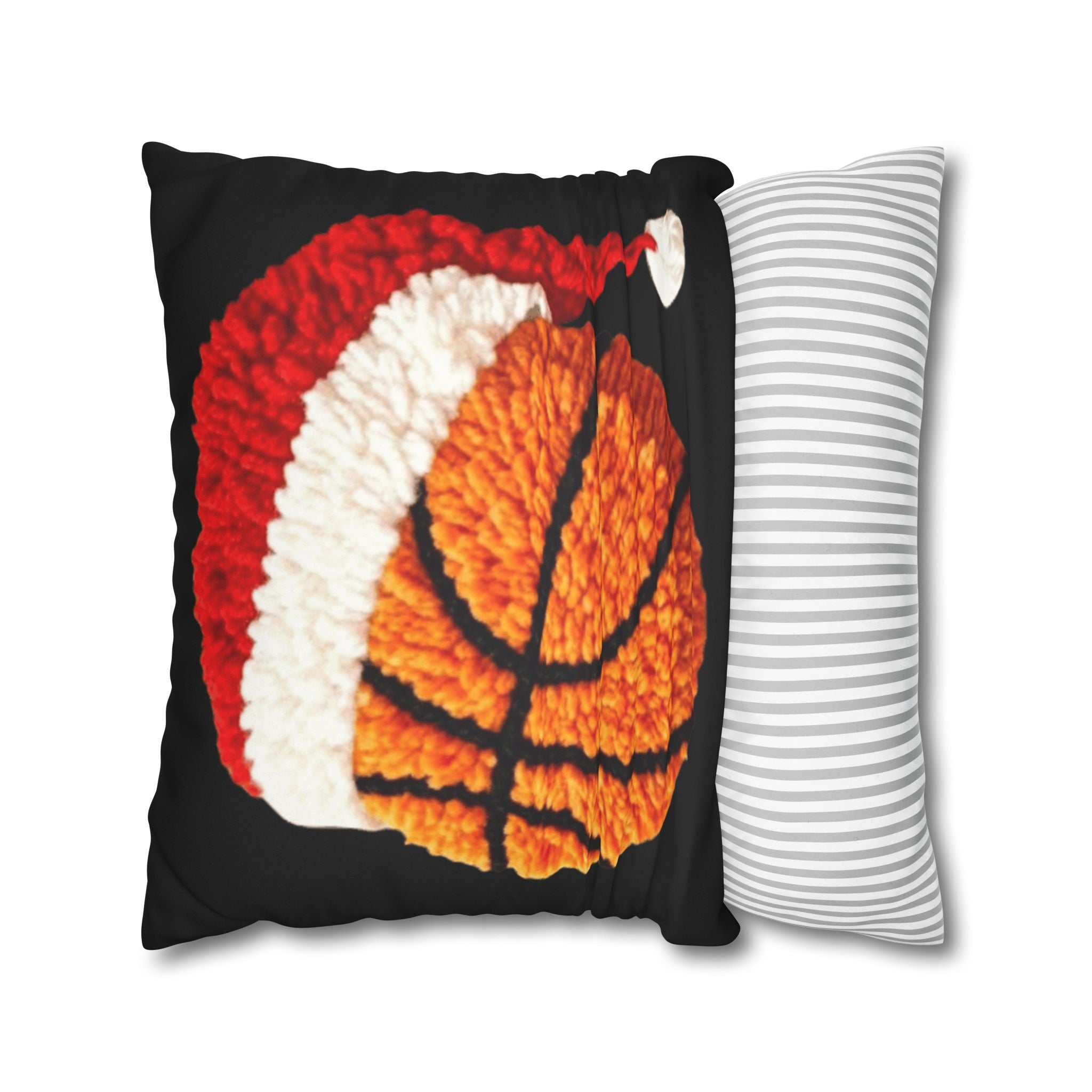 Basketball Christmas Pillowcase — Faux Suede Square Throw Pillow Cover