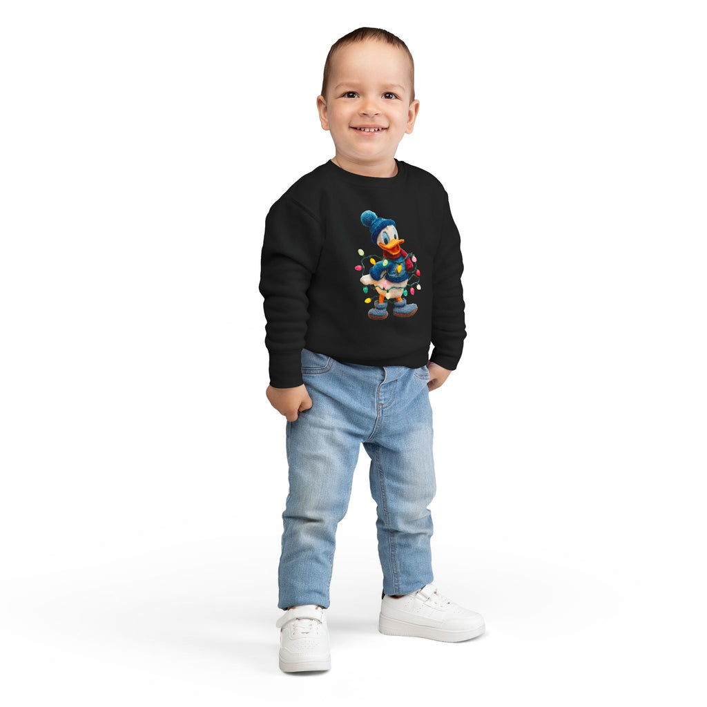 Toddler Sweatshirt  Festive Donald Duck Holiday Lights Pullover