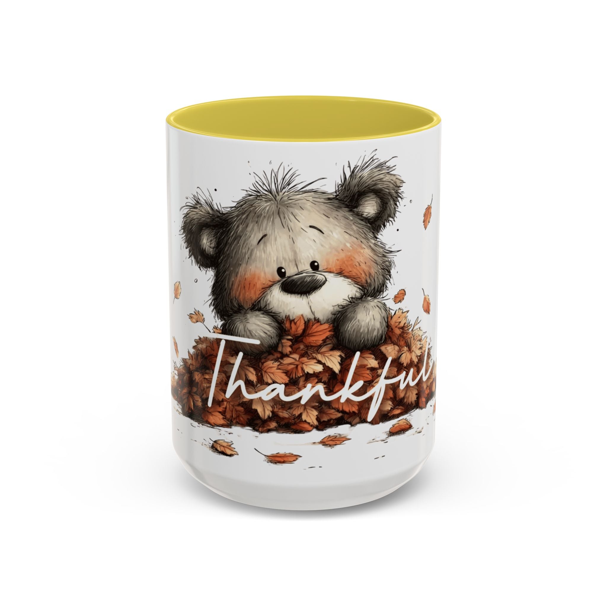 Thankful Bear Autumn Mug — Cute Fall Coffee Cup (11oz, 15oz)