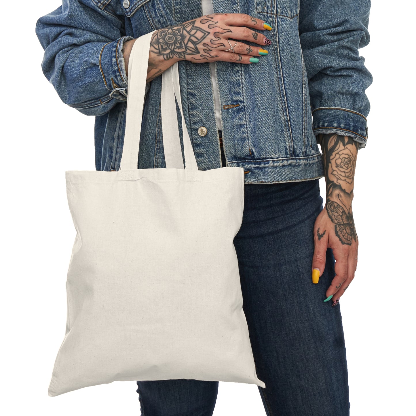 Funny Floral Tote Bag with Quote, Eco-Friendly Shopping Bag, Gift for Friends, Sustainable Beach Bag, Natural Canvas Bag