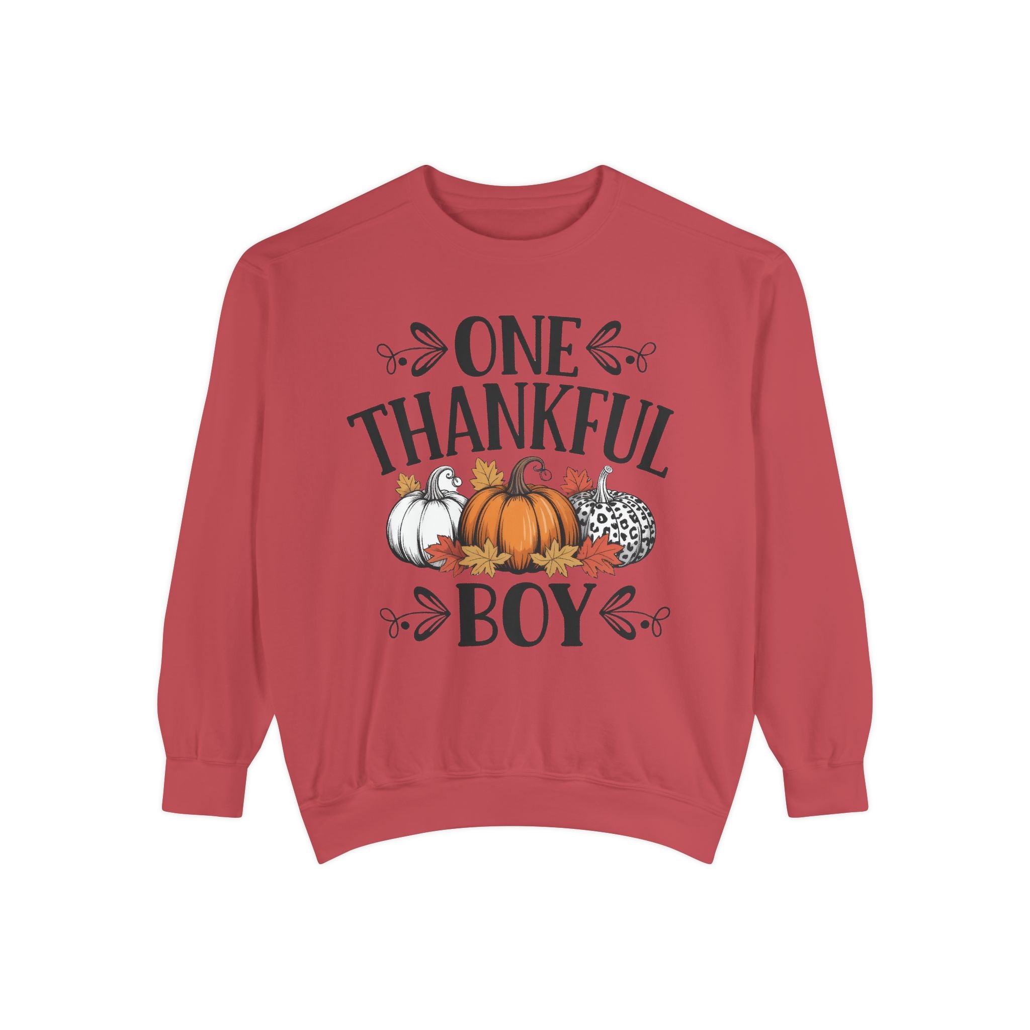 Thankful Boy Sweatshirt  Fall Pumpkin Thanksgiving Crewneck Fall T-Shirts and Sweatshirts Collection