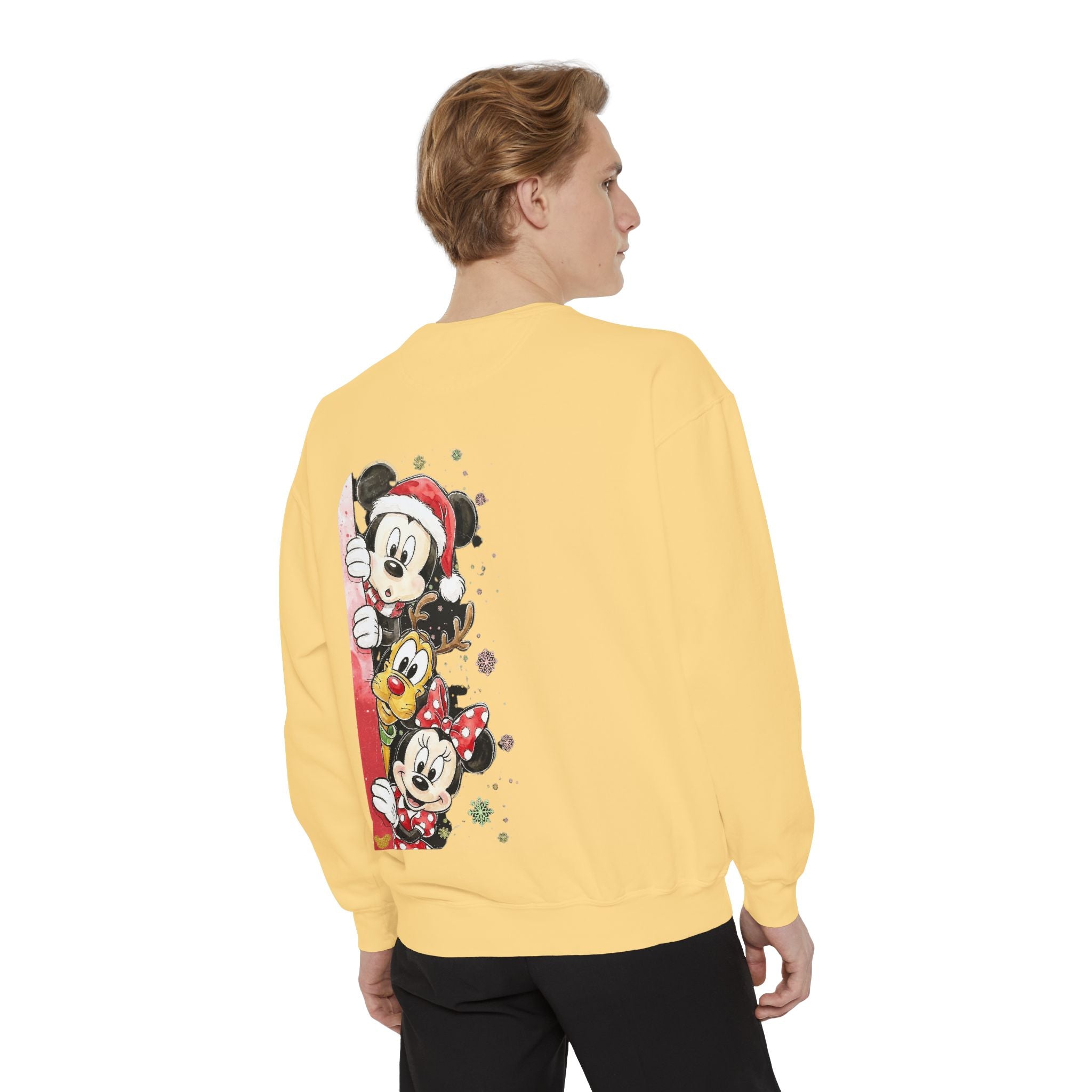 Christmas Disney Characters Sweatshirt  Mickey, Minnie & Pluto Holiday Crew Cartoon Christmas T-shirts and Sweaters