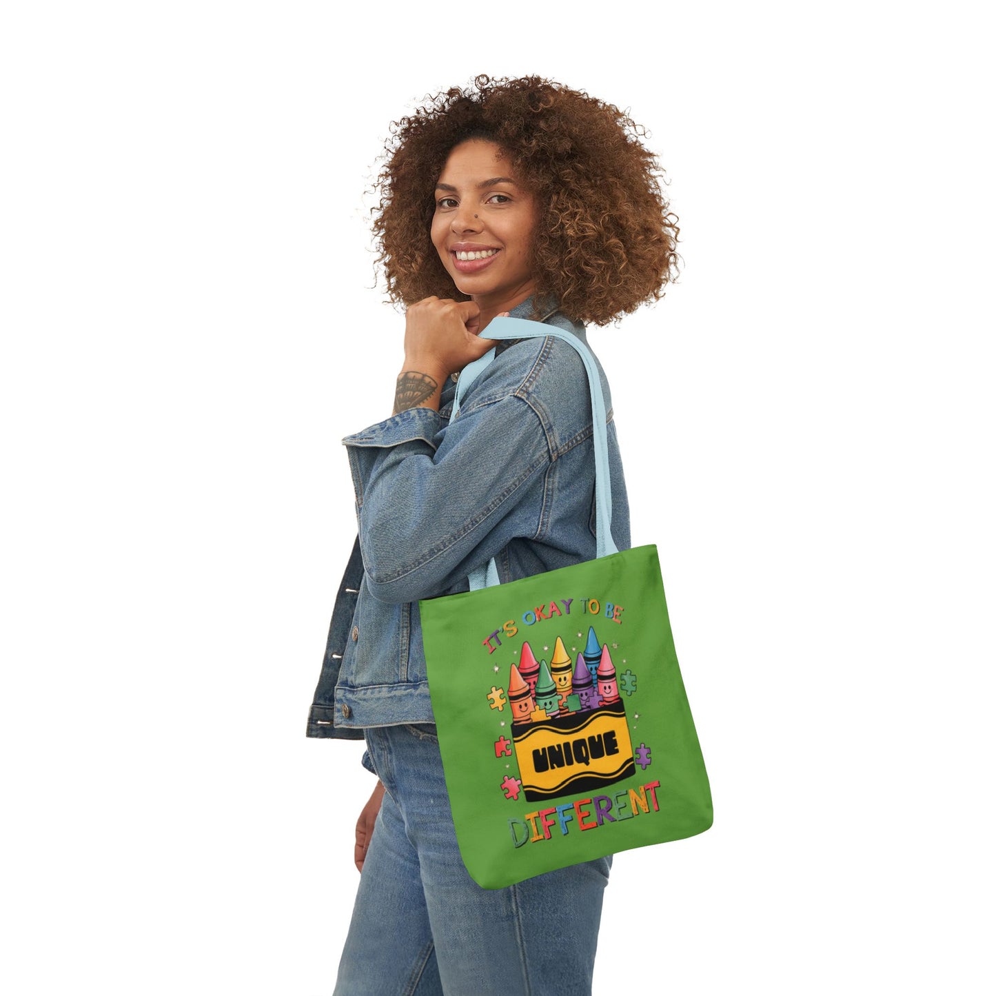Autism Awareness & Pride Collection Unique Canvas Tote Bag with Colorful Castle Design