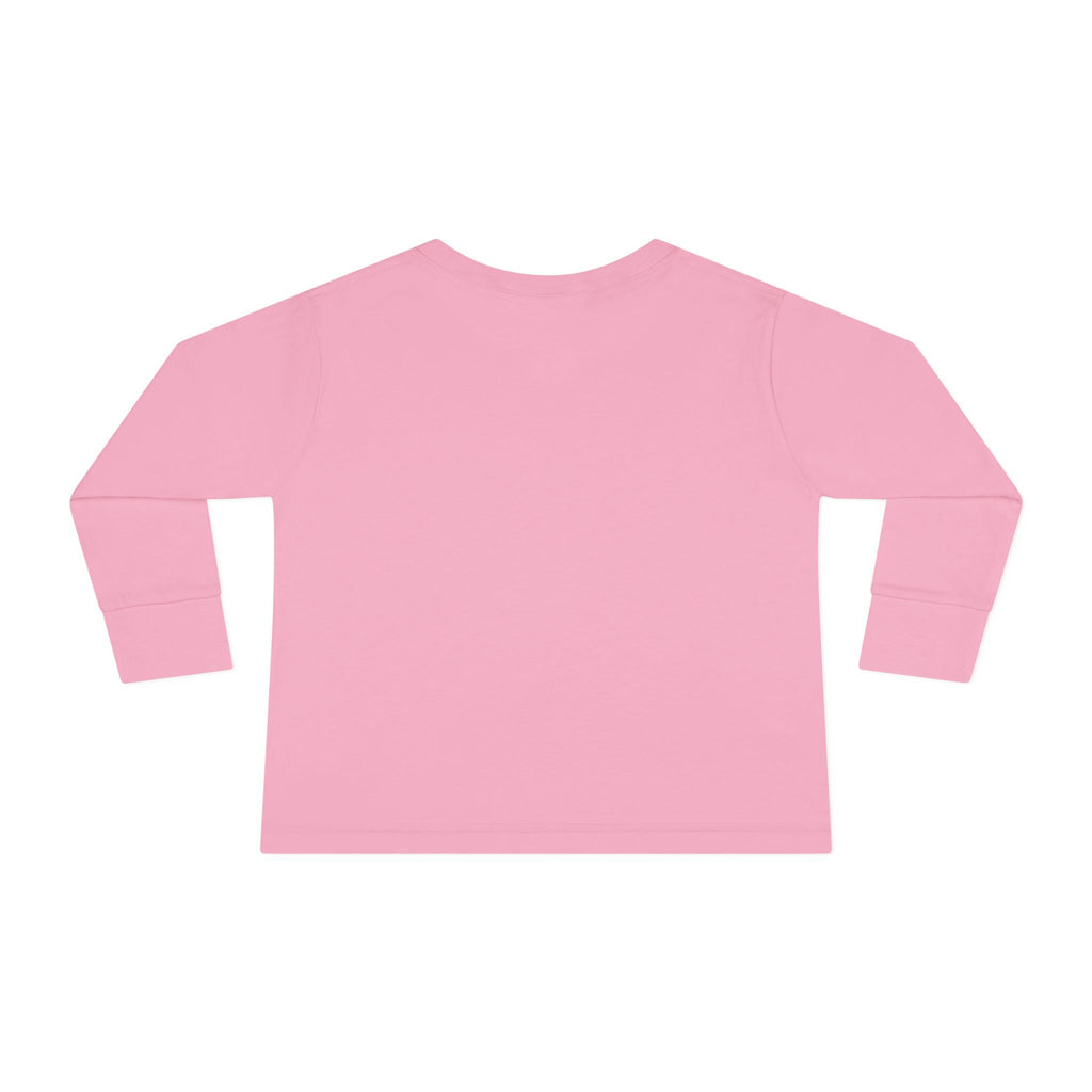 Toddler Long Sleeve Tee  Cool Santa with Patchwork Hat & Bubblegum Graphic