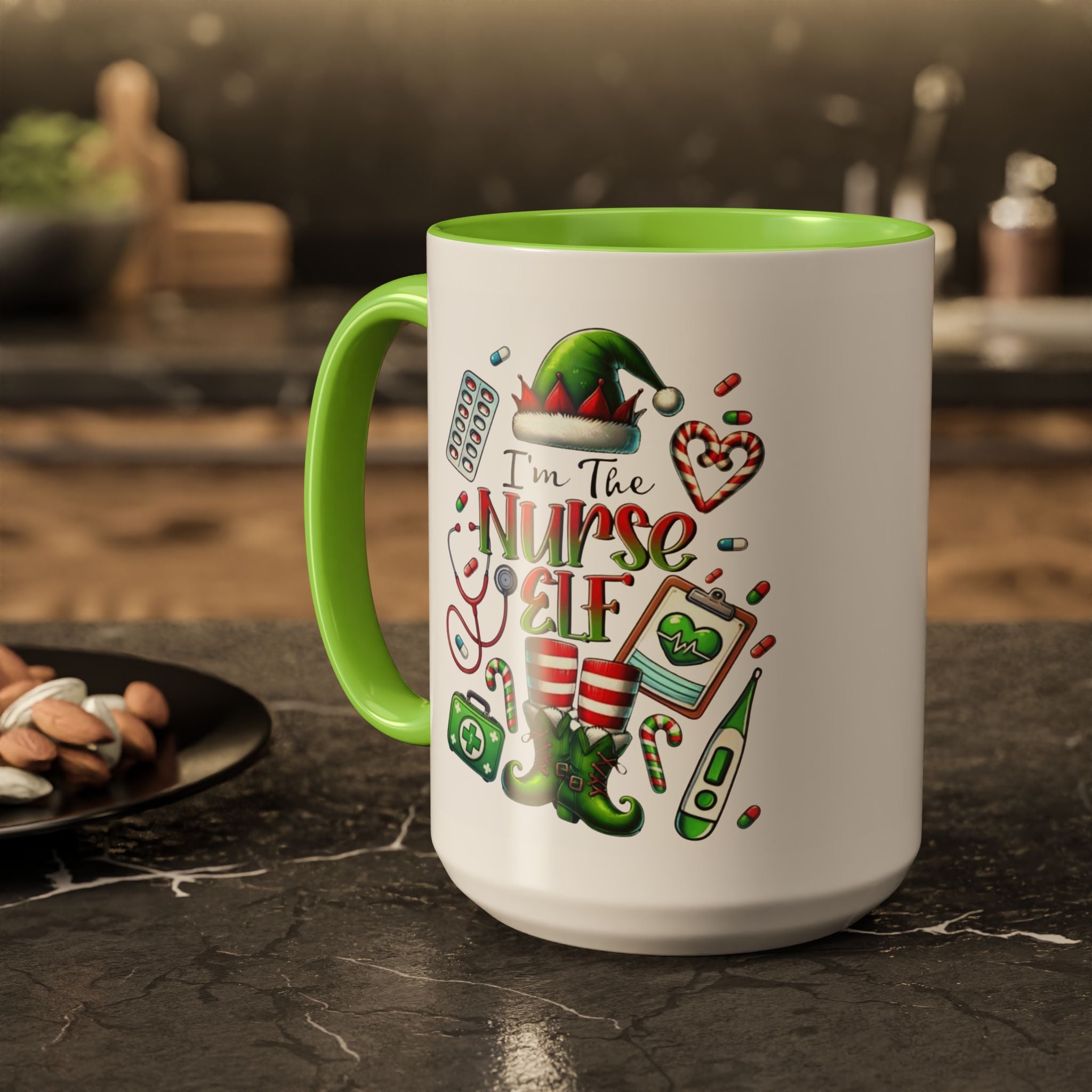 Nurse Elf Coffee Mug — Christmas Medical Holiday Gift (11oz & 15oz) Medical Christmas Mug