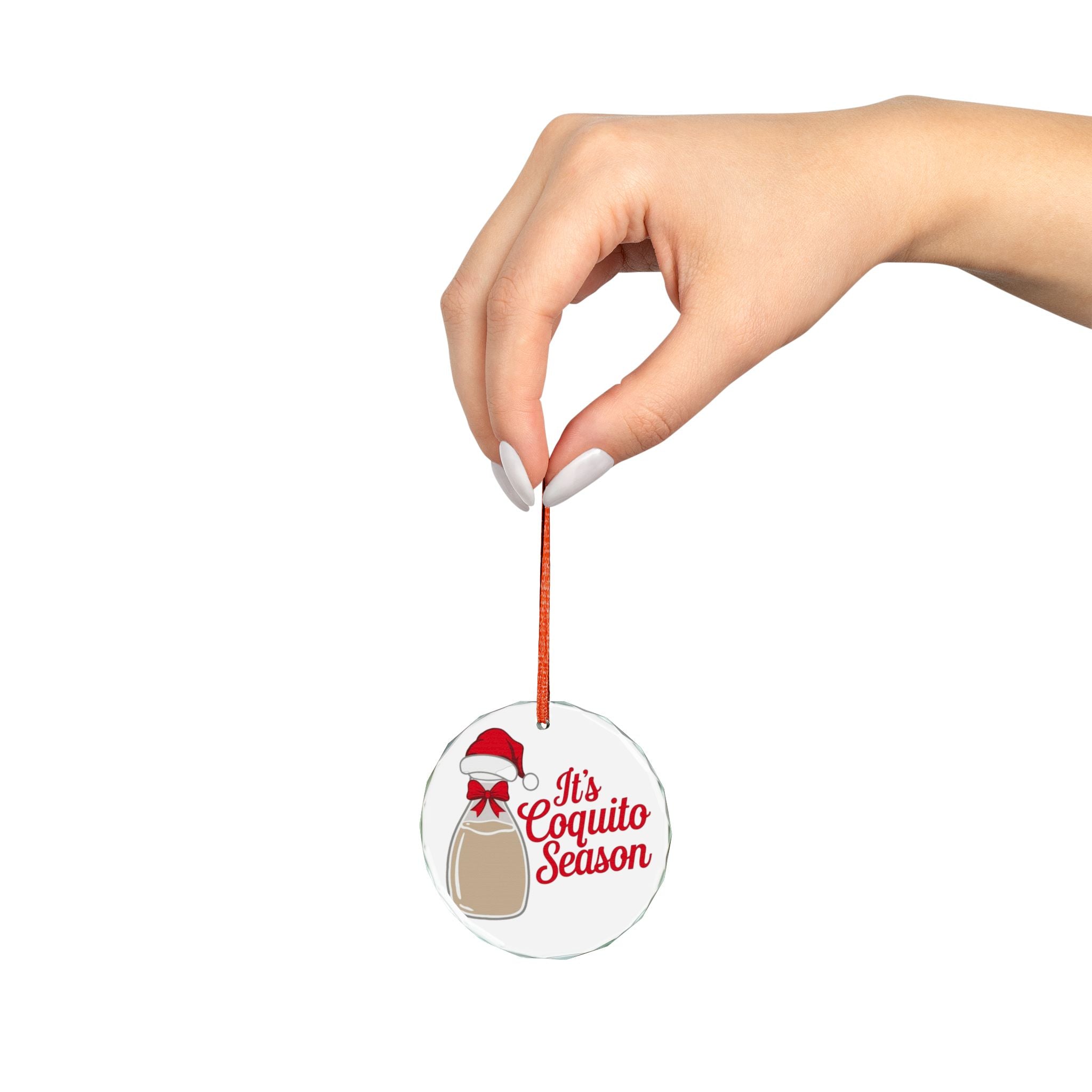 Coquito Season Crystal Glass Ornament Boricua Christmas Decoration | Island Holiday Keepsake