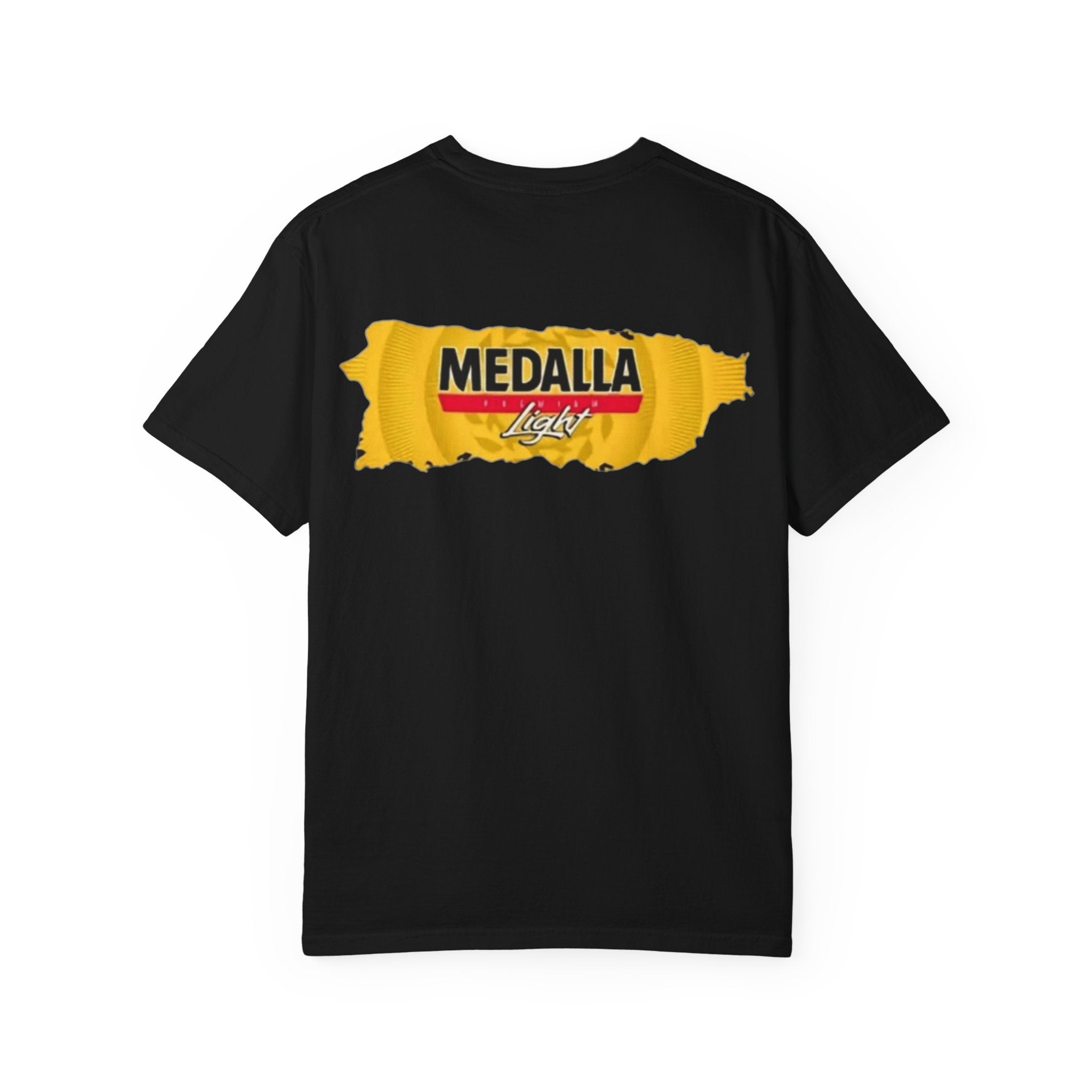 Medalla Light Puerto Rican Beer T-Shirt Coqui Frog Mascot Six-Pack Graphic Tee Puerto Rico’s Navidades