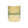 Grateful Holiday Metallic Mug - Silver/Gold with Festive Bow Design