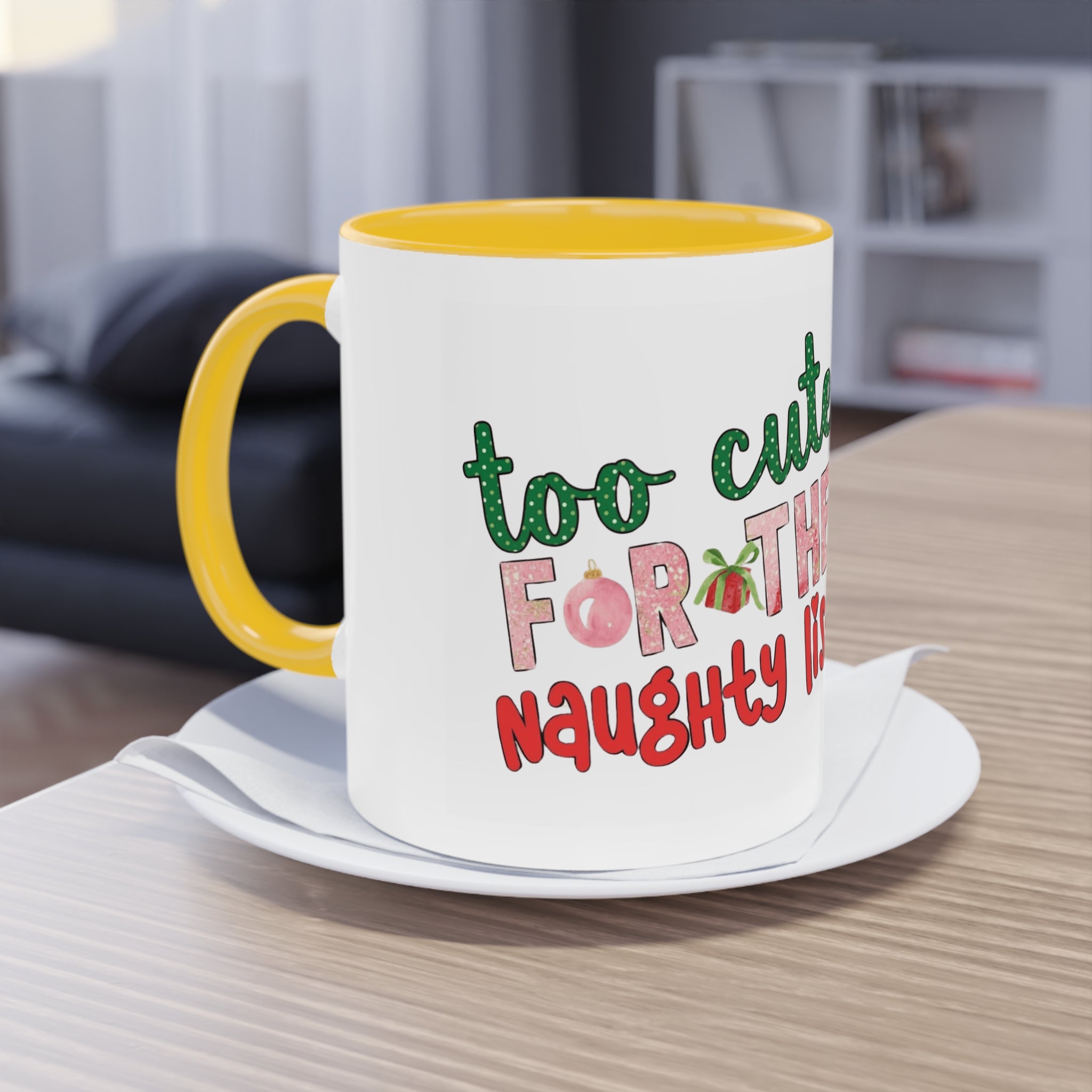 Cute Grinch Two-Tone Coffee Mug - Perfect for Holiday Cheer! Christmas Mugs Collection