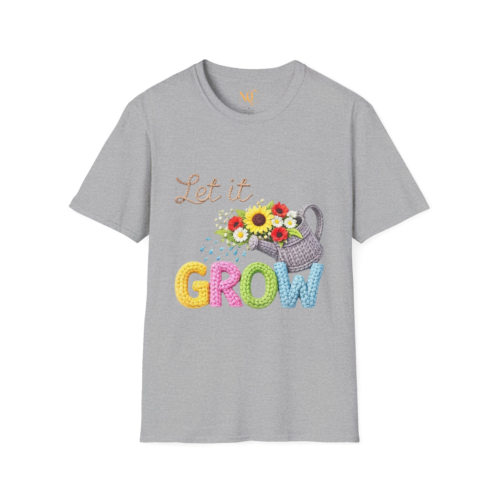 Let It Grow T-Shirt — Floral Watering Can Garden Tee