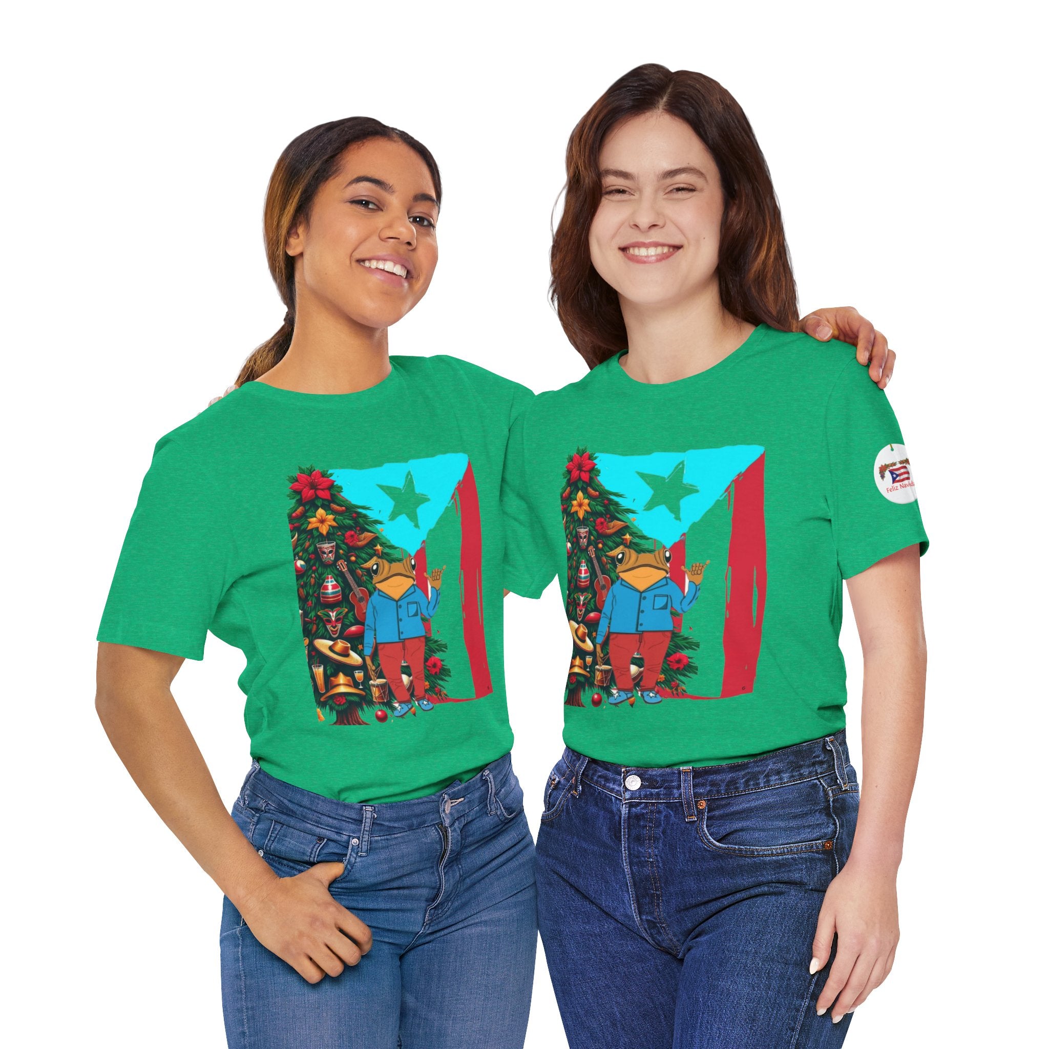 Puerto Rico Holiday T-Shirt  Coquí by Christmas Tree Graphic Puerto Rico’s Navidades