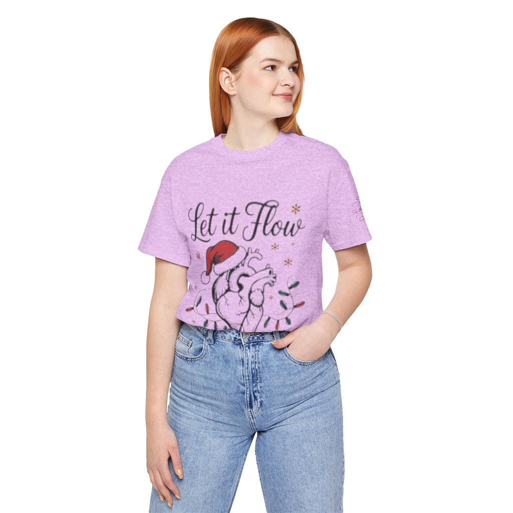 Let It Flow Heart Tee  Christmas Anatomical Heart Shirt