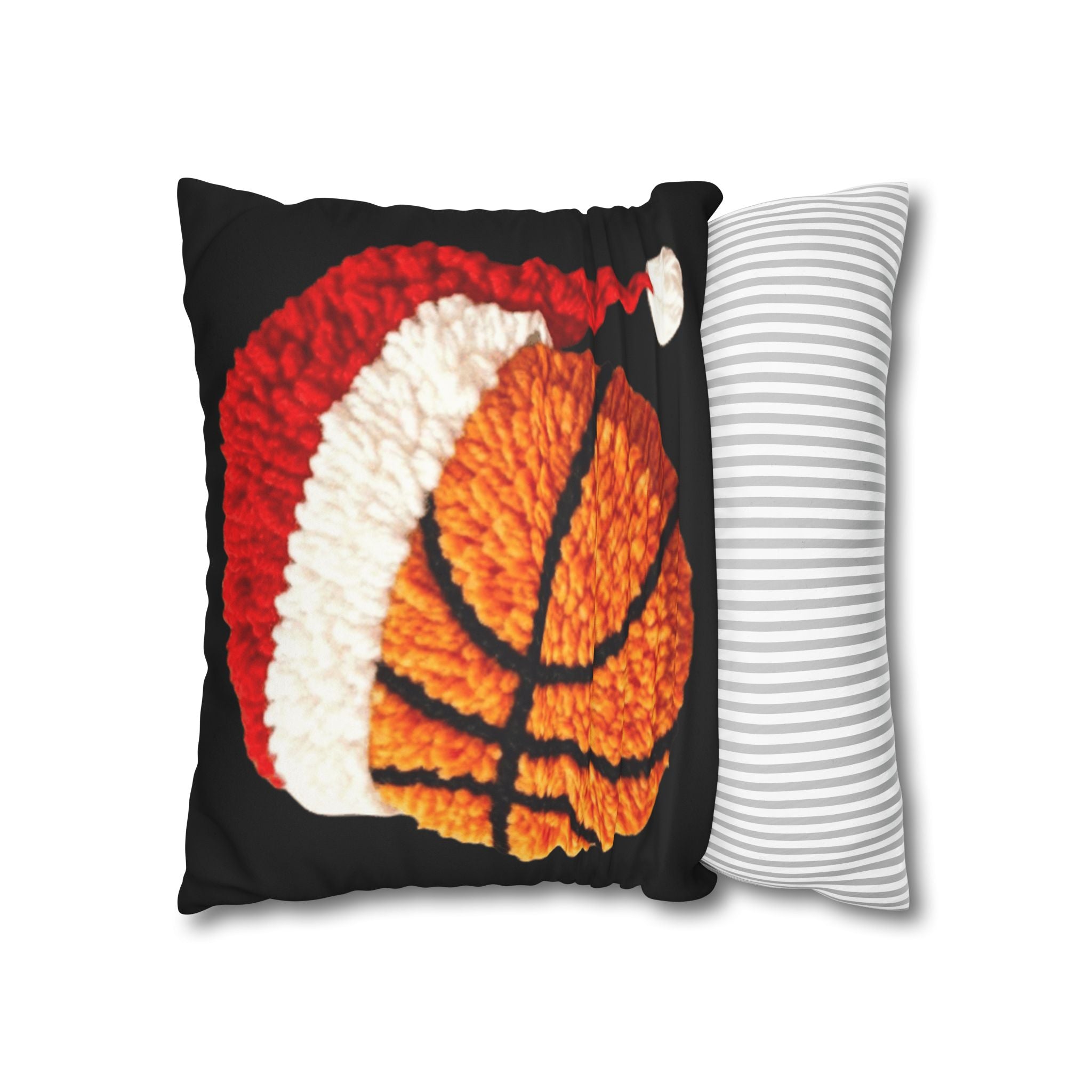 Basketball Christmas Pillowcase — Faux Suede Square Throw Pillow Cover