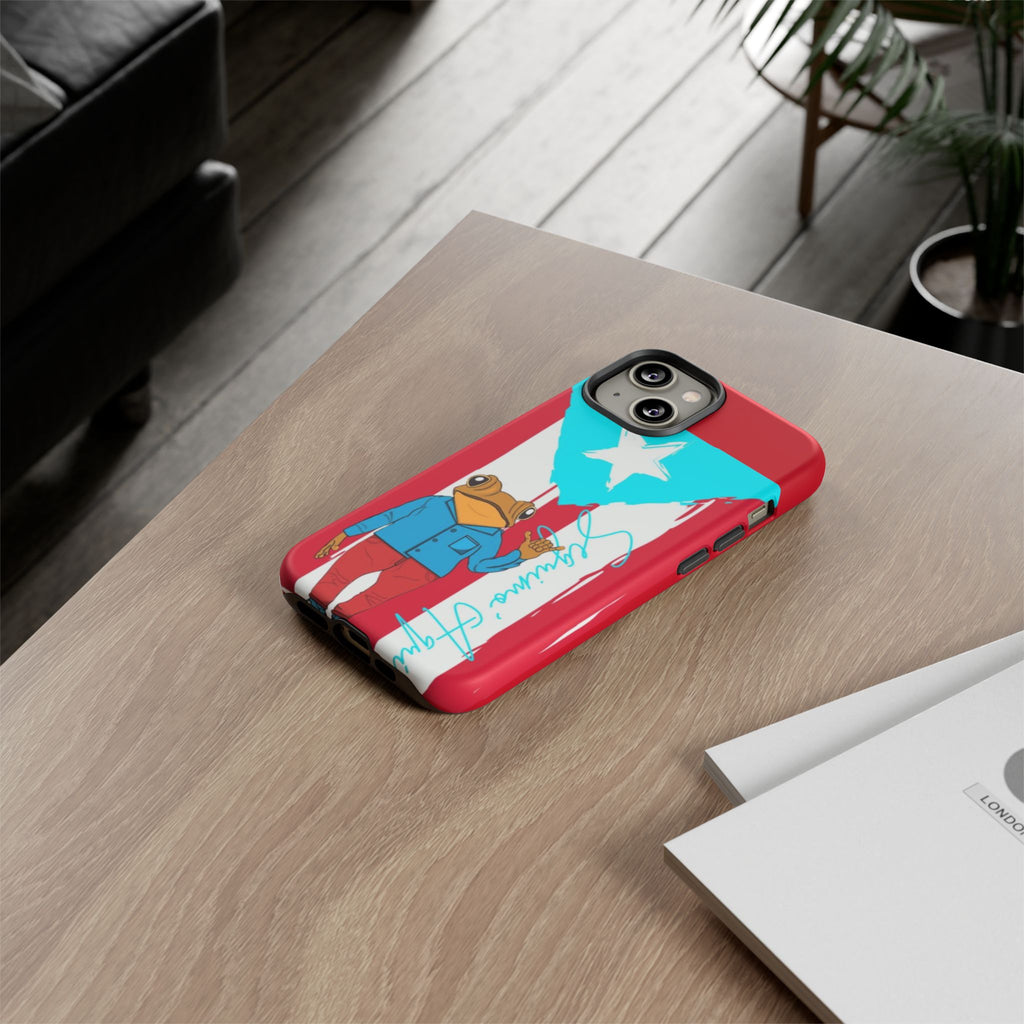 Puerto Rican Flag Frog Design ("Señorita Hops")Phone Case Isla del Encanto Phone Case – Puerto Rican Style