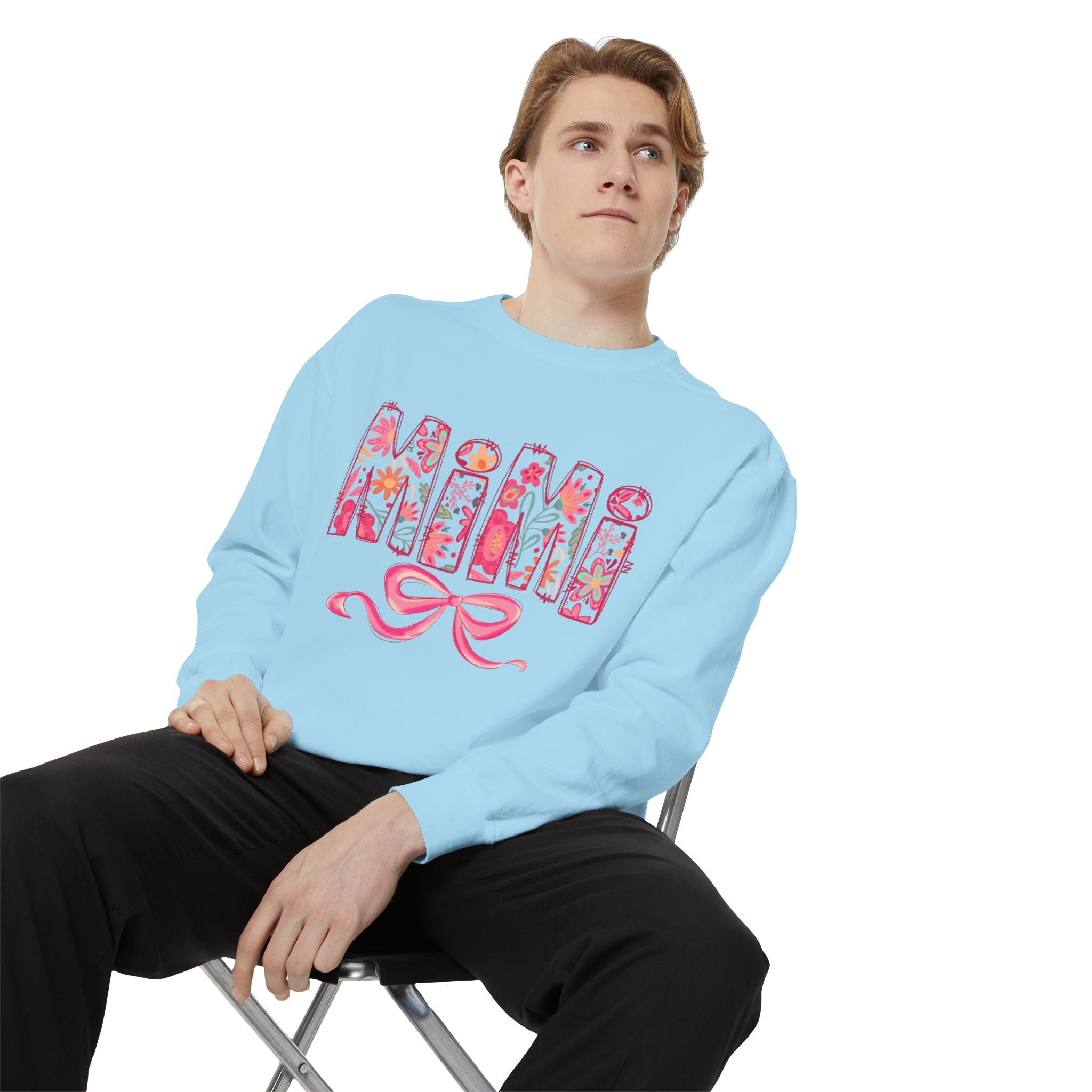 Mama Floral Sweatshirt  Pink Floral 'MAMA' Design with Bow