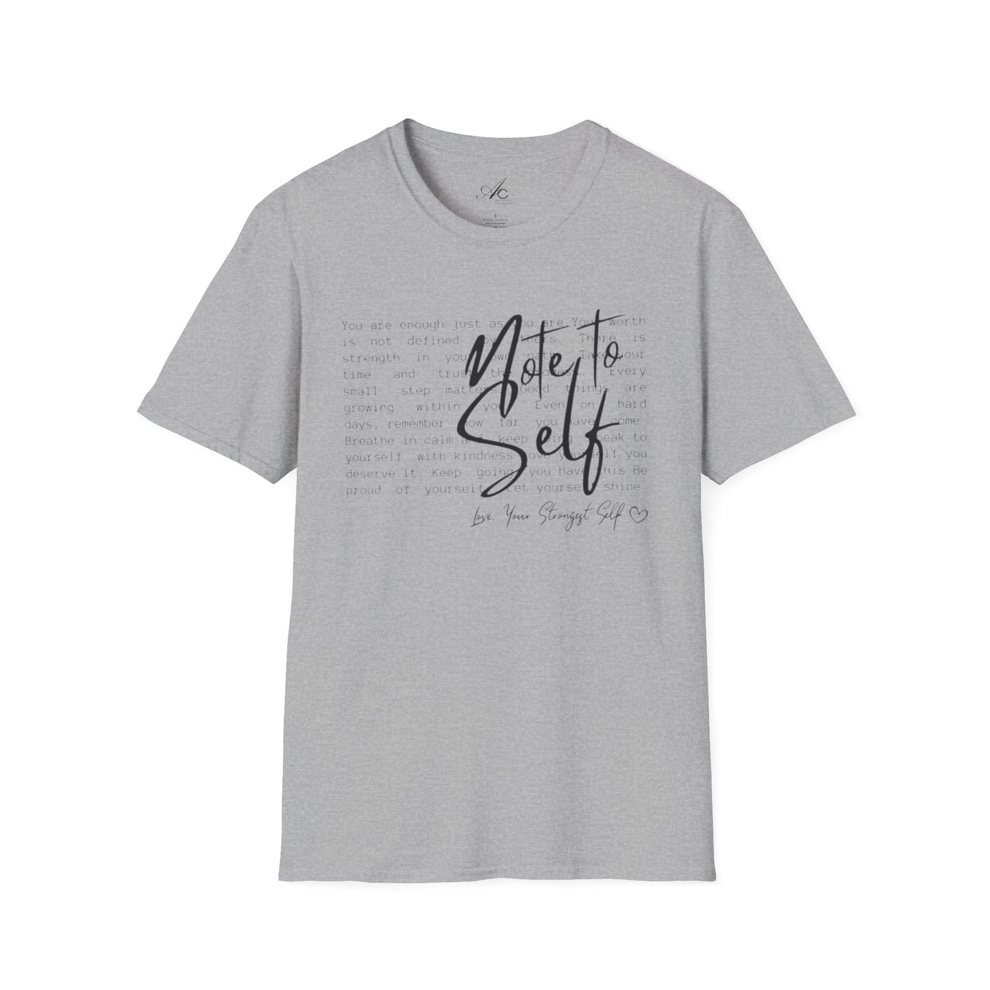 Note to Self T‑Shirt  Minimal Script Inspirational Tee
