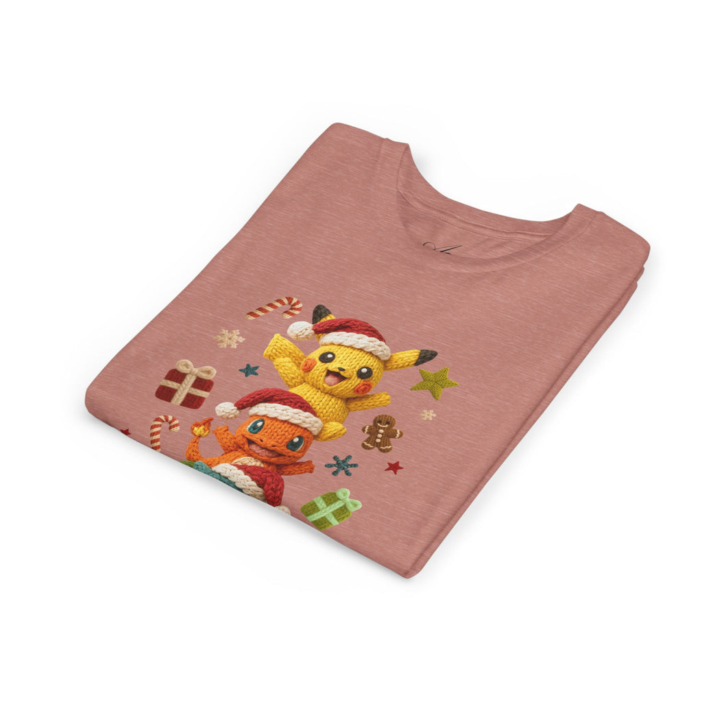 Kids Holiday Tee  Cute Stacked cartoon Characters Christmas Design