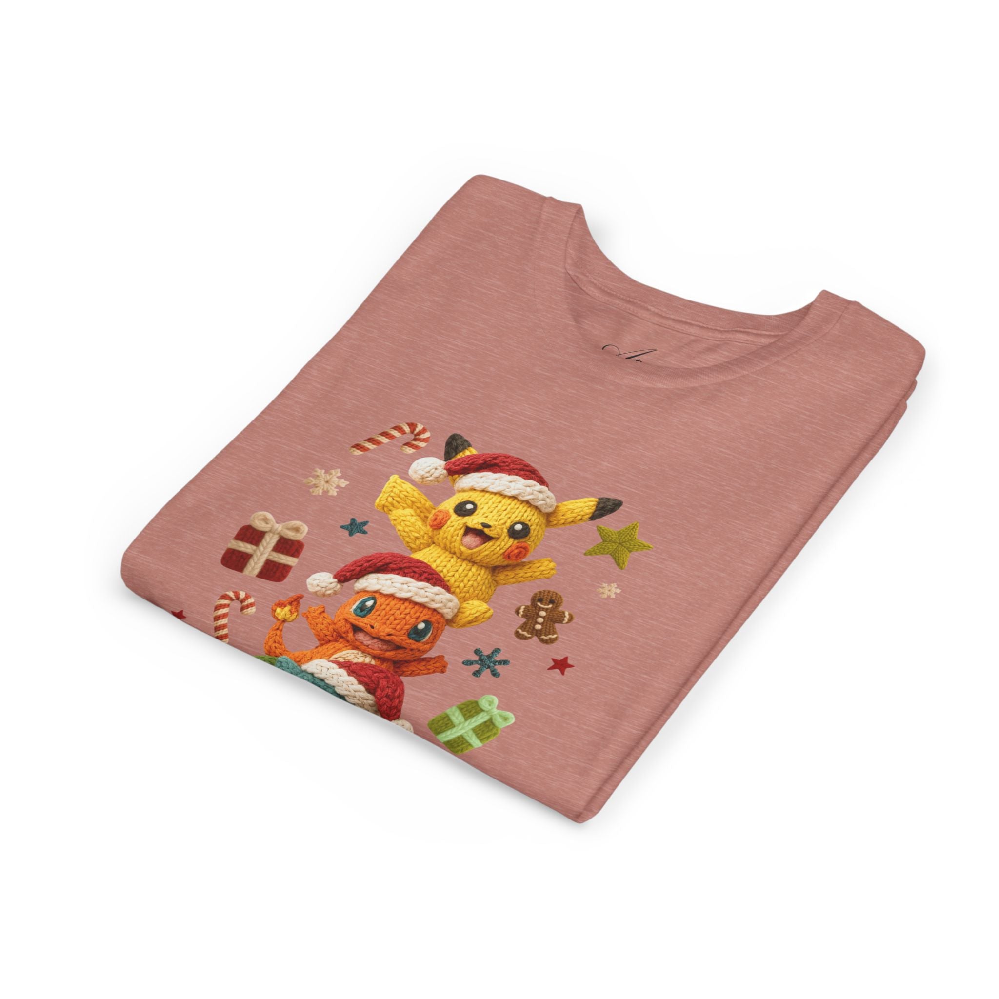 Kids Holiday Tee  Cute Stacked cartoon Characters Christmas Design