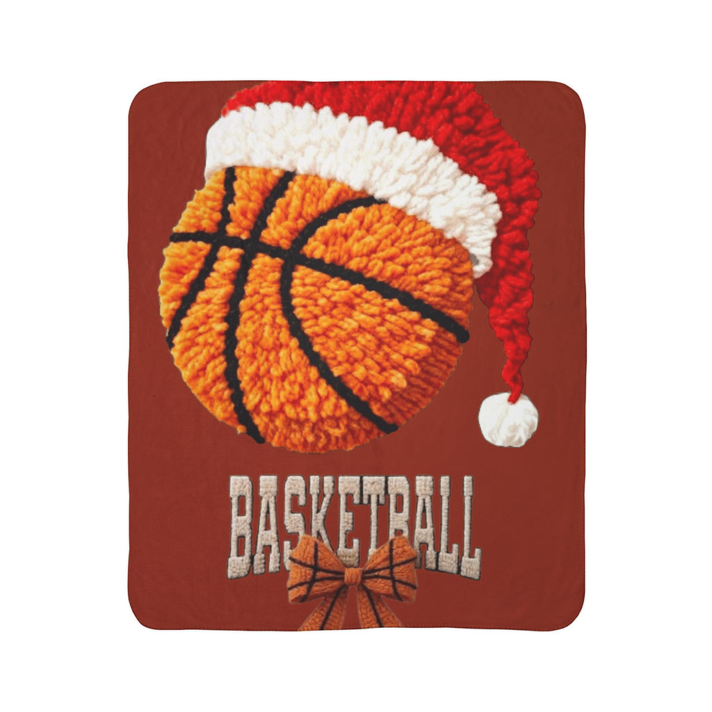 Magical Christmas Cartoon Blanket Basketball Santa Sherpa Blanket  Cozy Holiday Basketball Throw