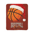 Magical Christmas Cartoon Blanket Basketball Santa Sherpa Blanket  Cozy Holiday Basketball Throw
