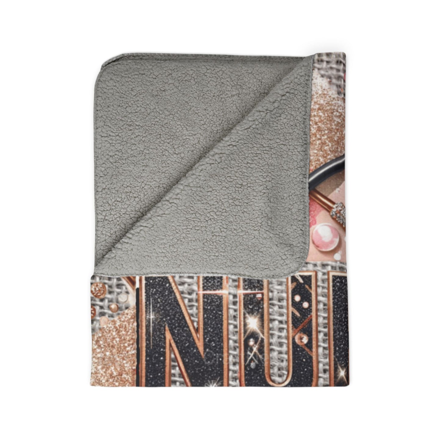 Nurse Fleece Sherpa Blanket — Pink Glam Stethoscope & Roses Cozy Throw