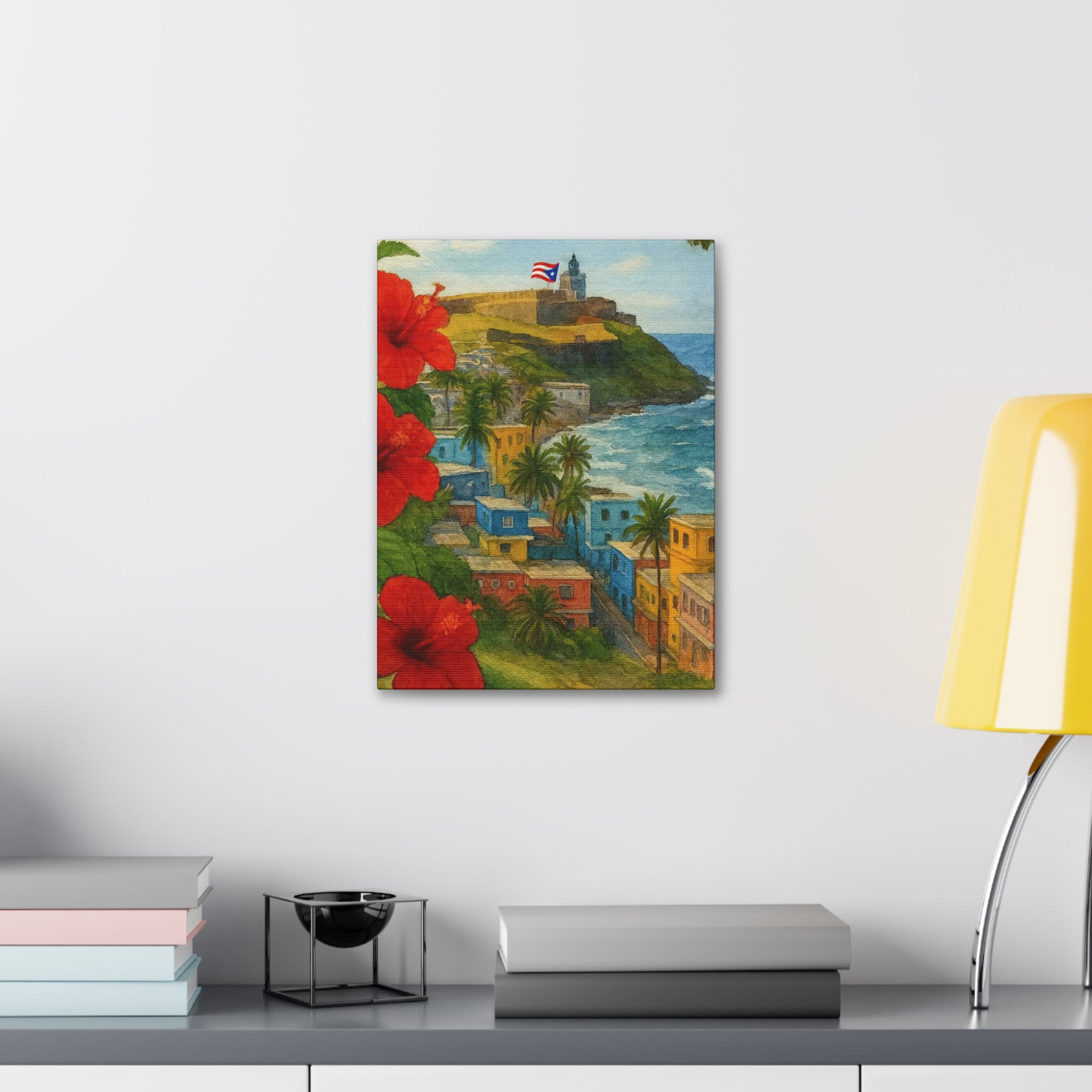 Puerto Rico Coastal Canvas Print — Old San Juan Seaside Wall Art (Stretched 1.5")