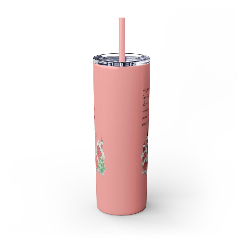 Grinch Christmas Skinny Tumbler with Straw — Dr. Seuss Holiday Quote Design, 20oz Christmas Mugs Collection